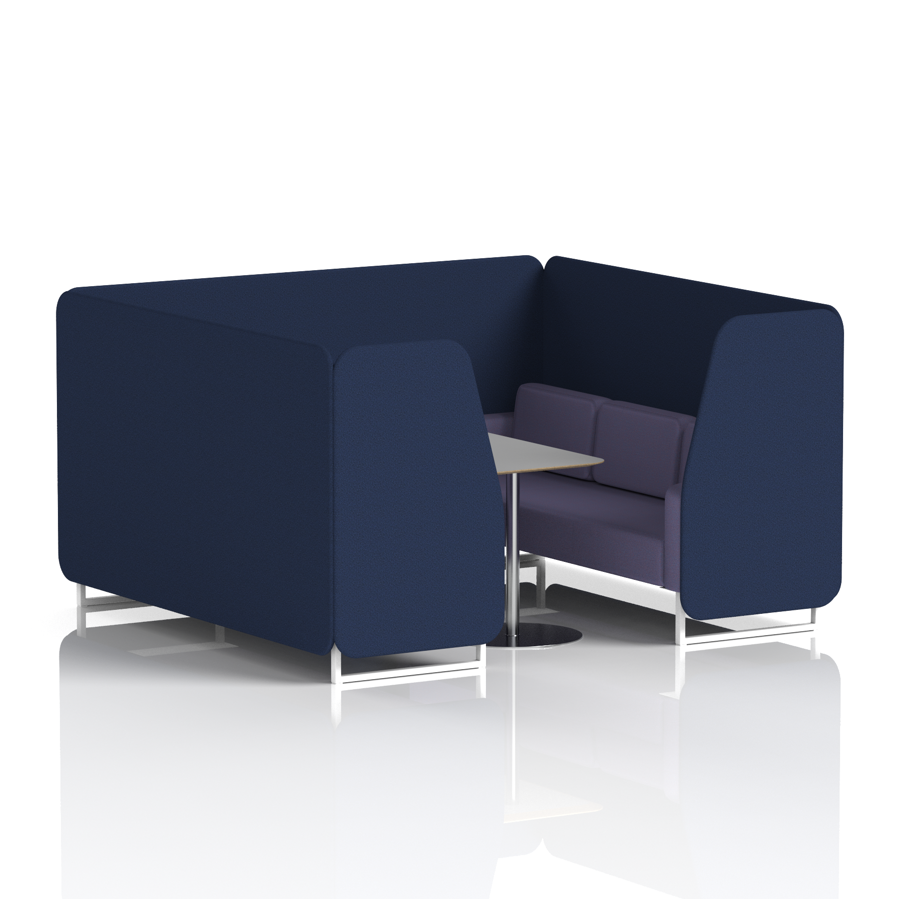 Brixworth Booth With White Legs And Grey Table In Two Tone