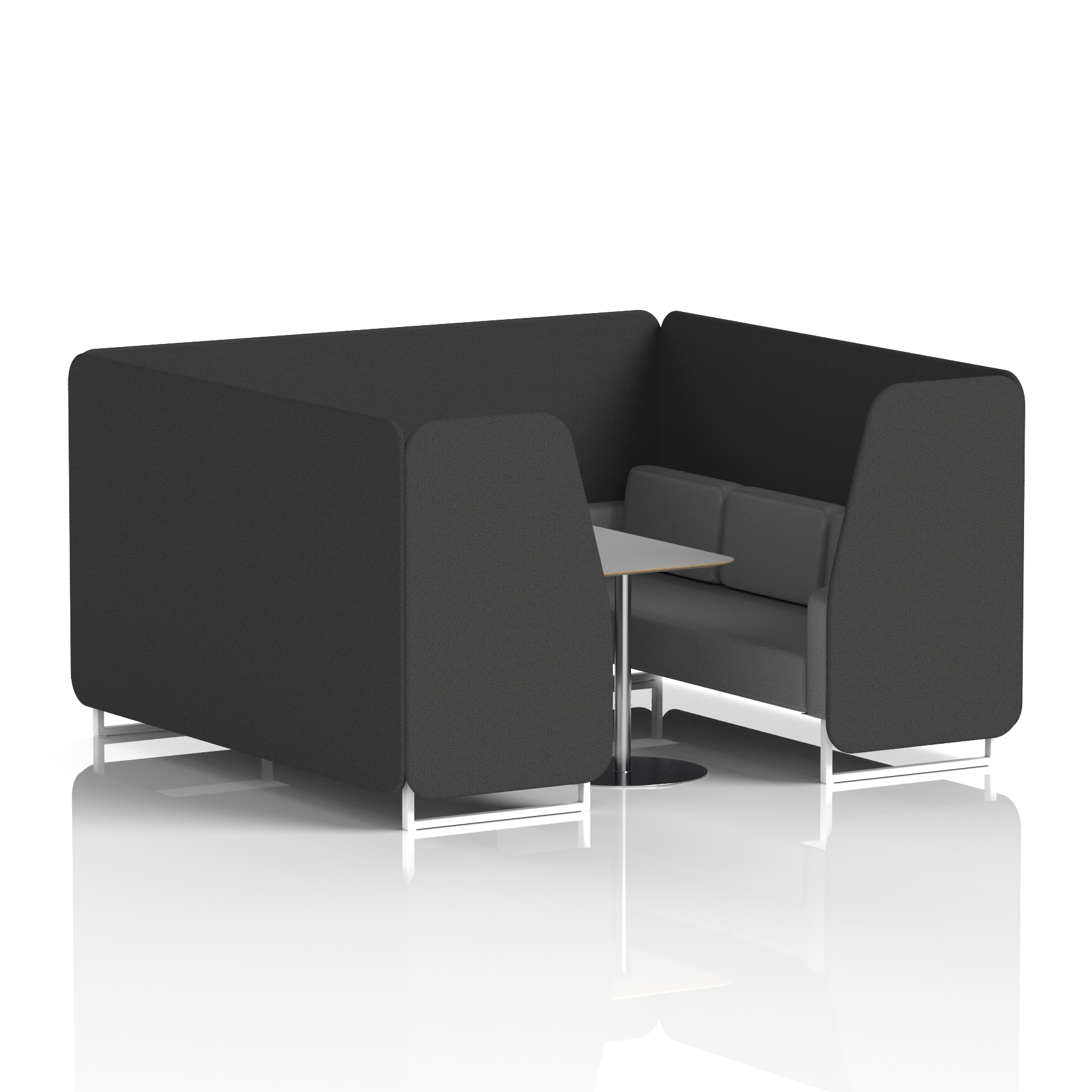 Brixworth Booth With White Legs And Grey Table In Two Tone