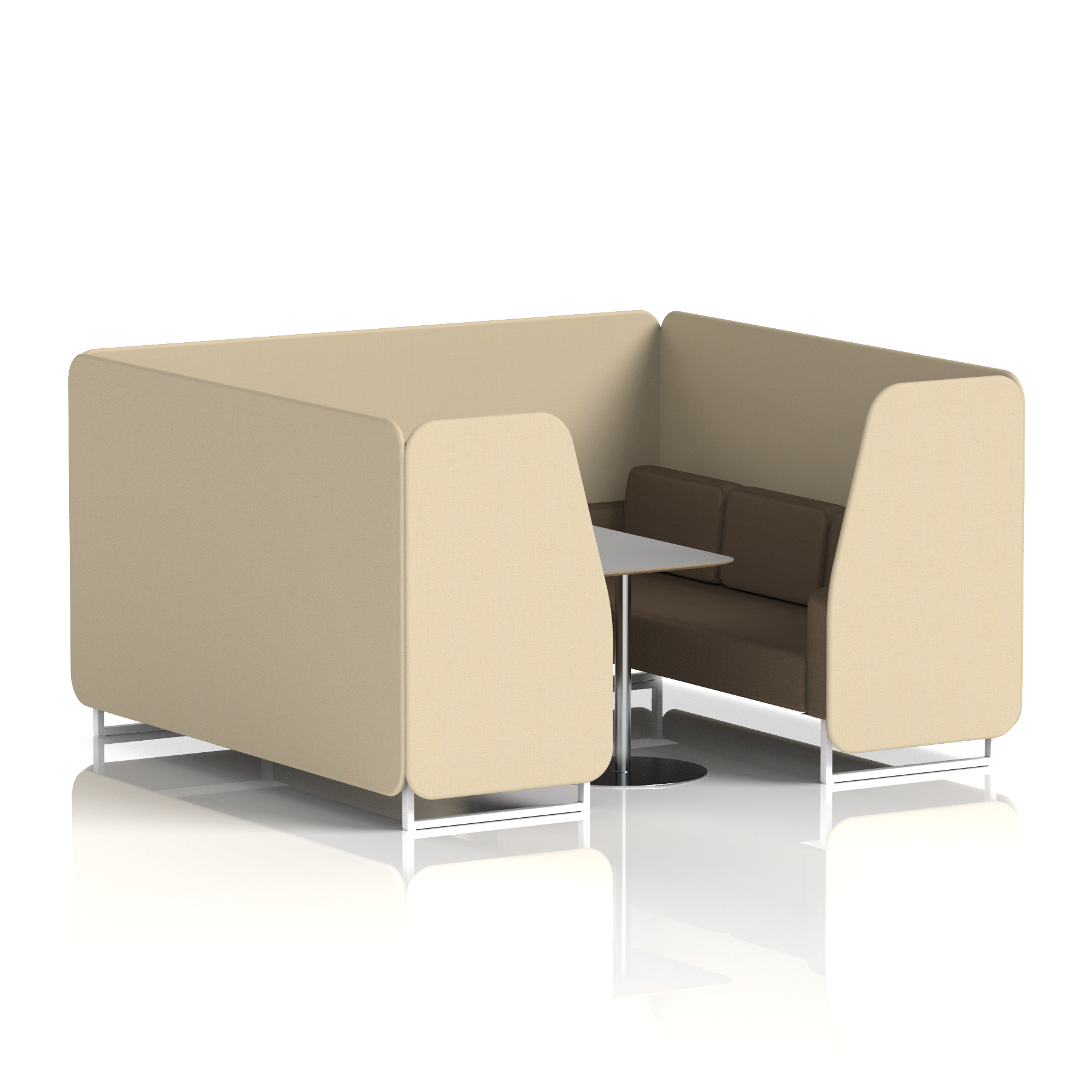 Brixworth Booth With White Legs And Grey Table In Two Tone