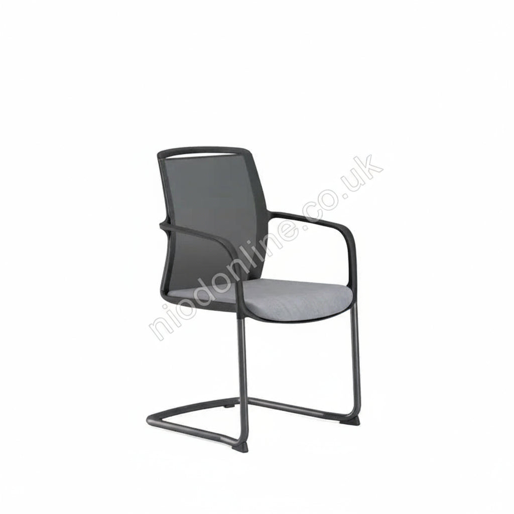 Time Black Mesh Meeting Chair with Black Frame | NIOD Online