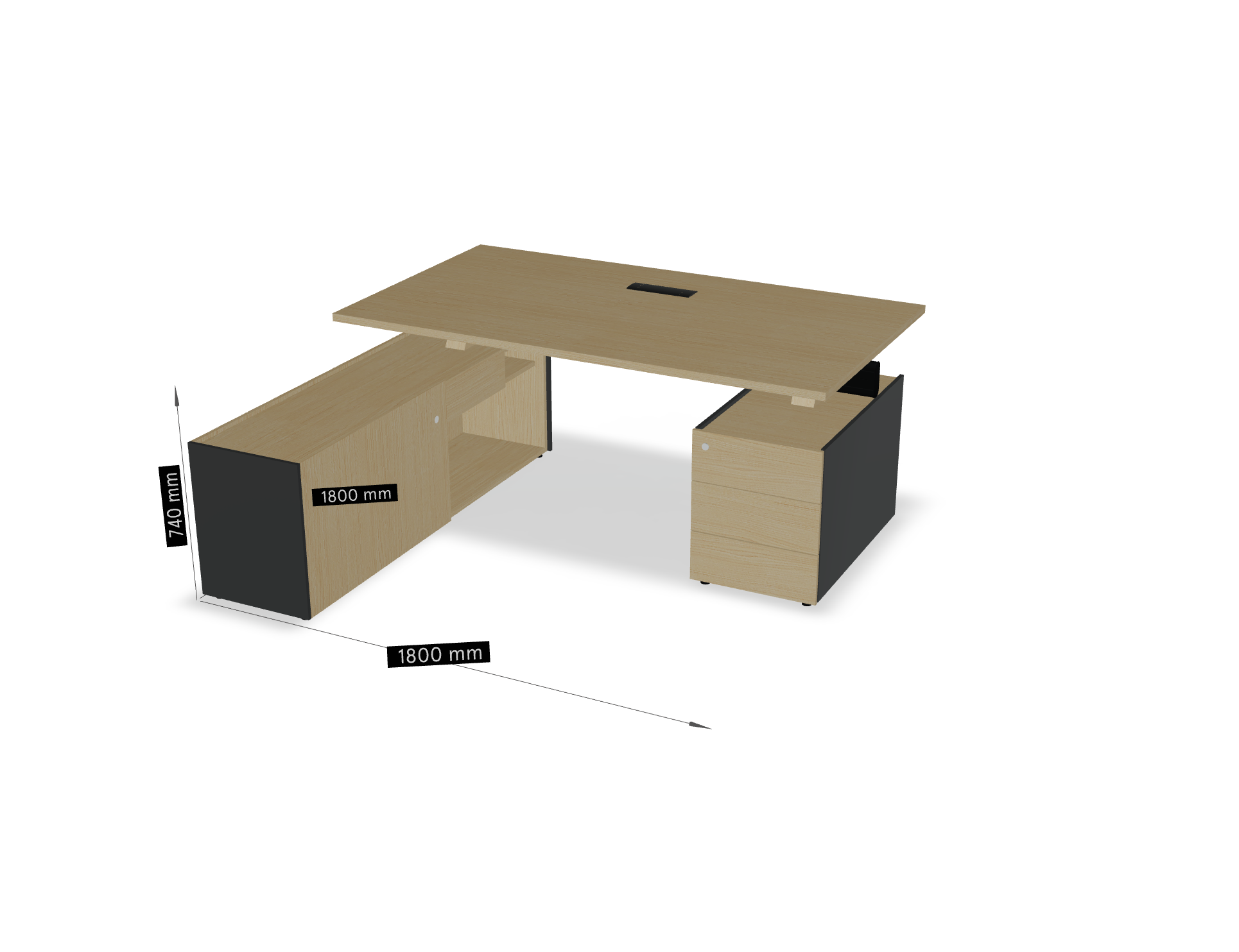 Viga Modern Oak Executive Desk