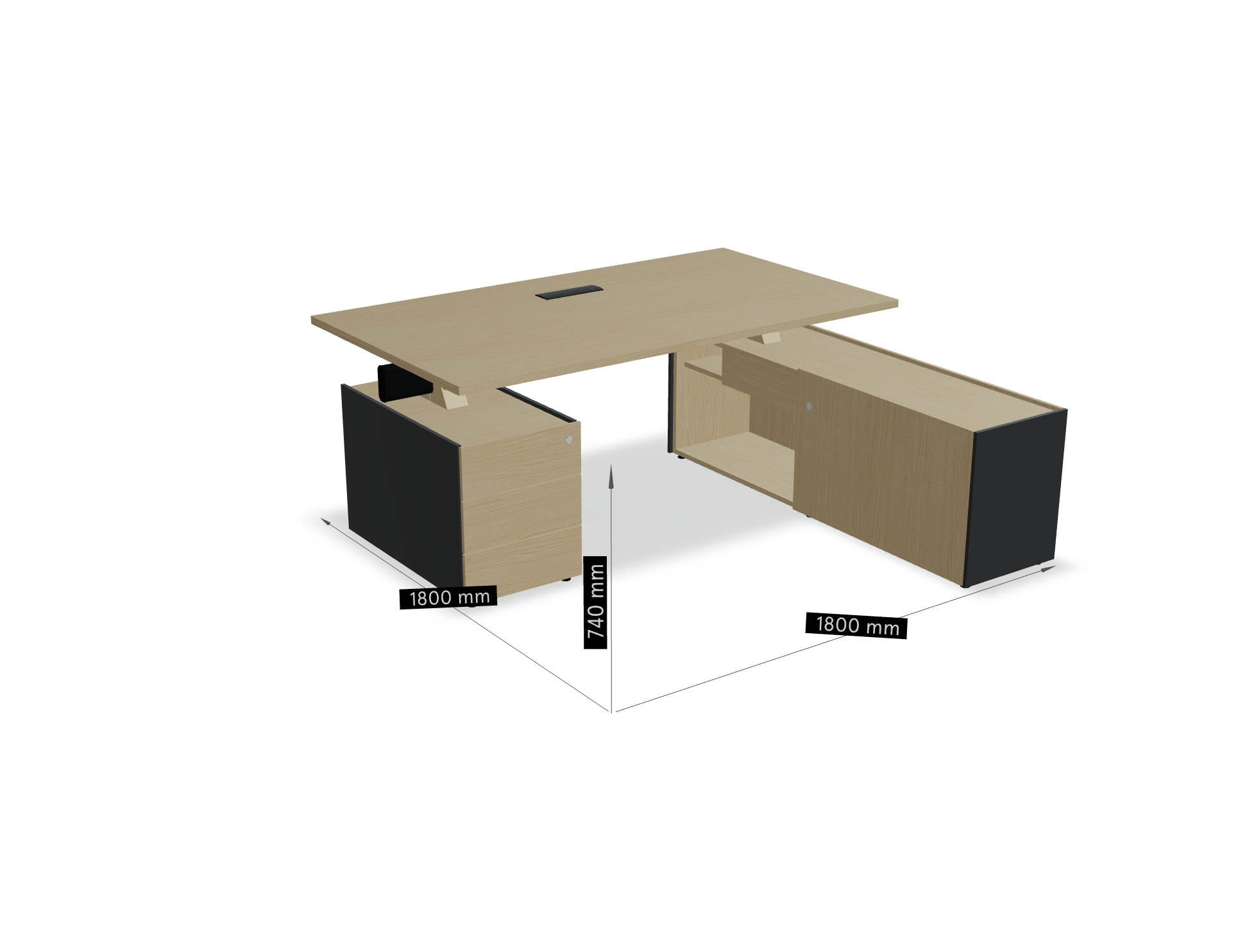 Viga Modern Oak Executive Desk