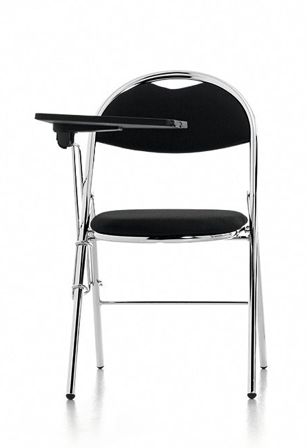 Milan High Back Black Vinyl Chrome Frame Folding Visitor Chair