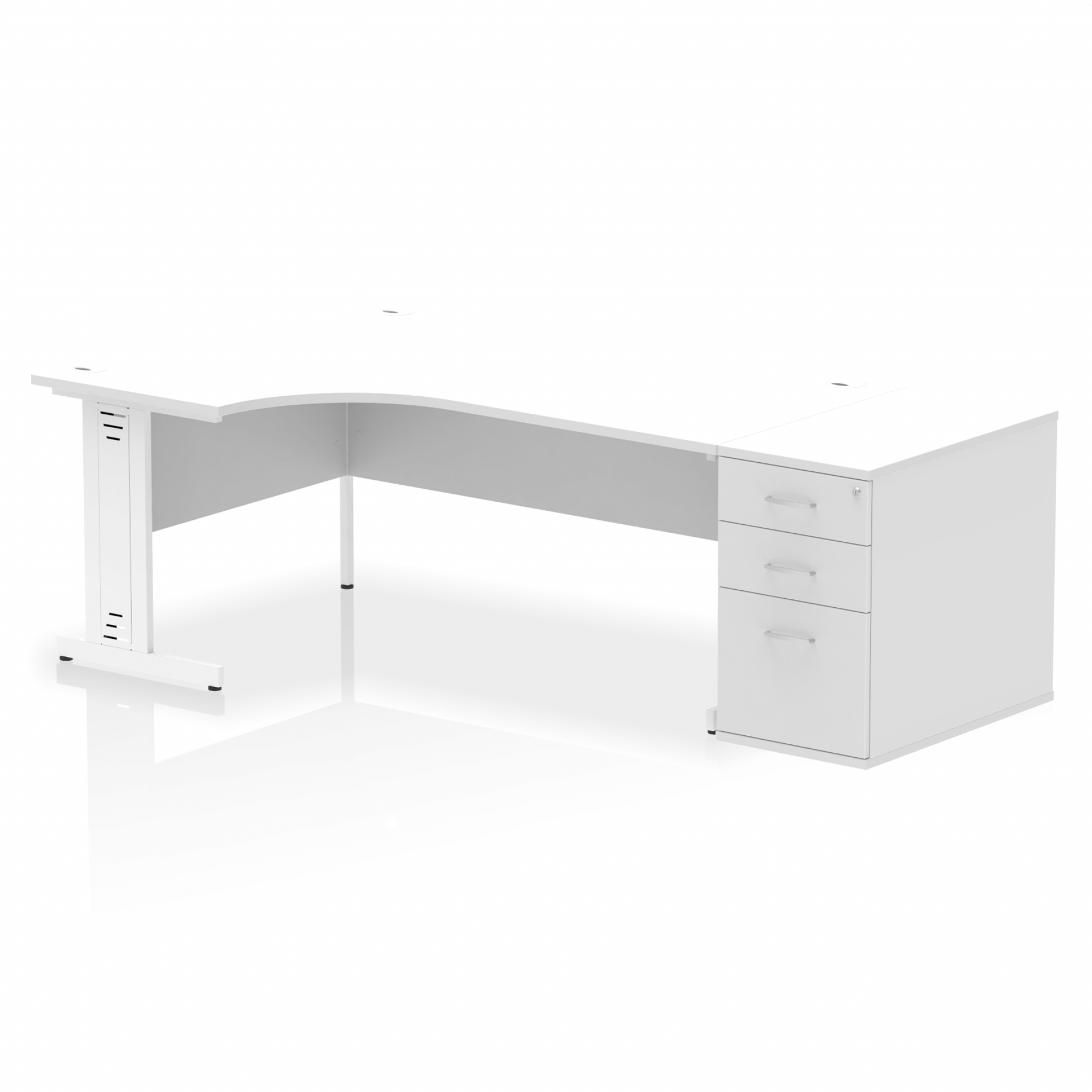 Impulse 1800mm Cable Managed Left Crescent Desk Workstation