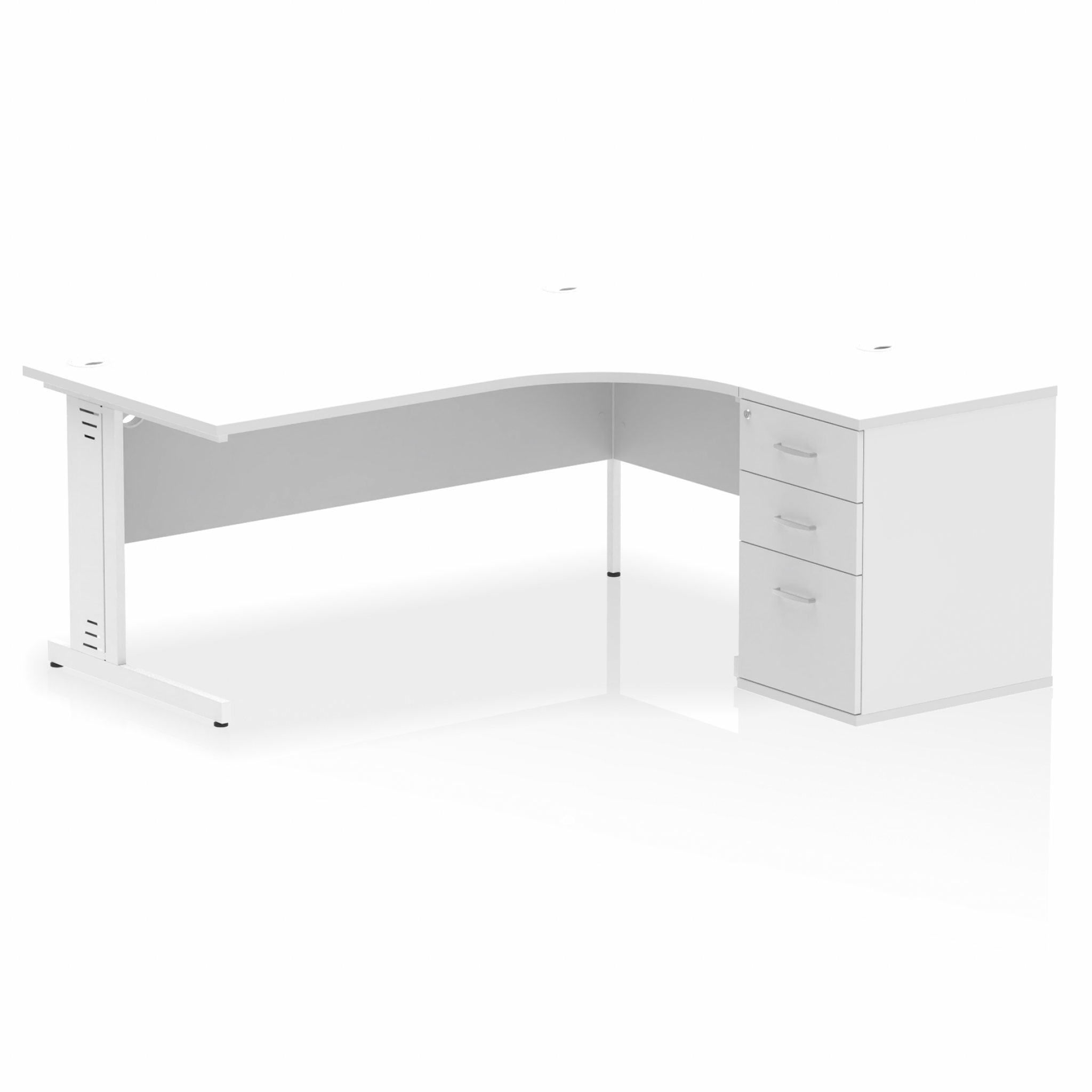 Impulse 1800mm Cable Managed Right Crescent Desk Workstation