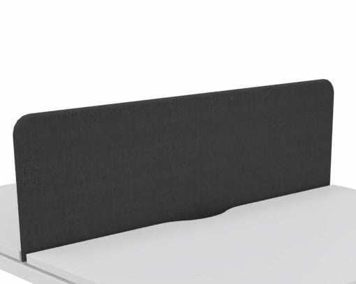 Black Fabric Desk Mounted Stock Screen 1200 x 300 x 22