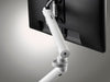 Flo monitor arm finished in white from colebrook bosson saunders