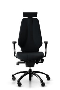 RH Logic 400 finished in black select fabric with height adjustable armrests and neckrest 
