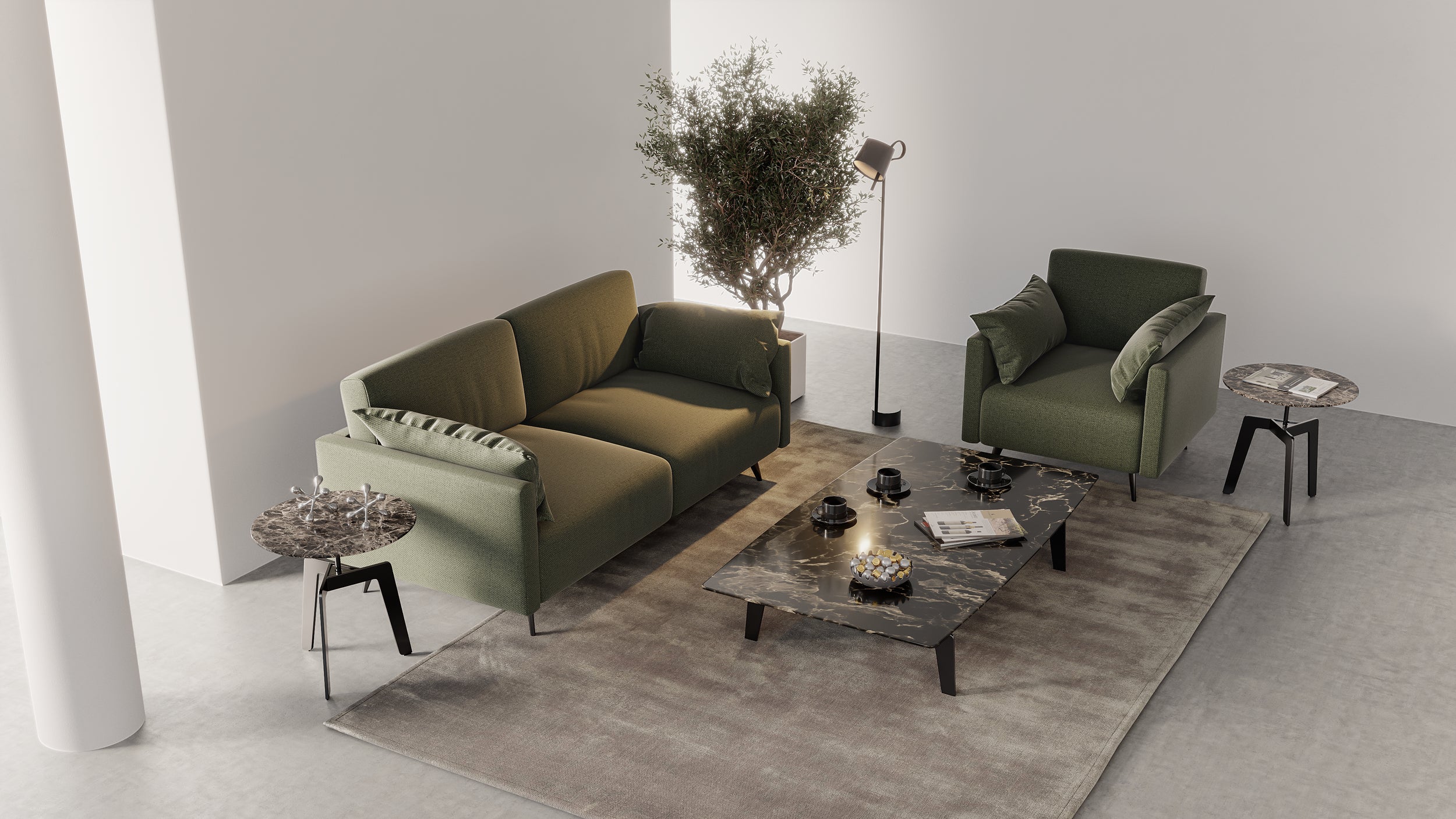 Enage armchair and sofa range
