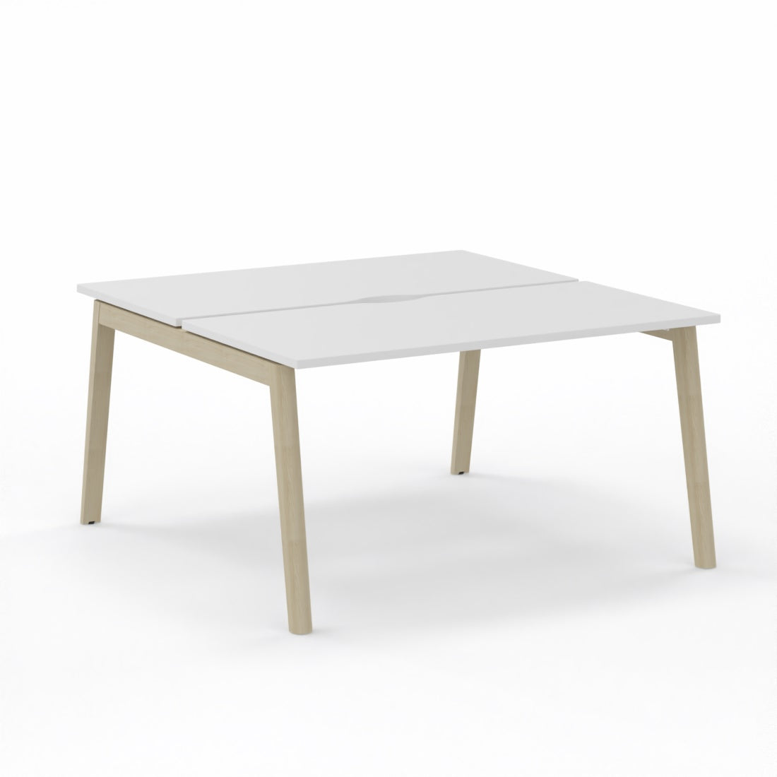 1400 narbutas bench desk with white top and ash legs