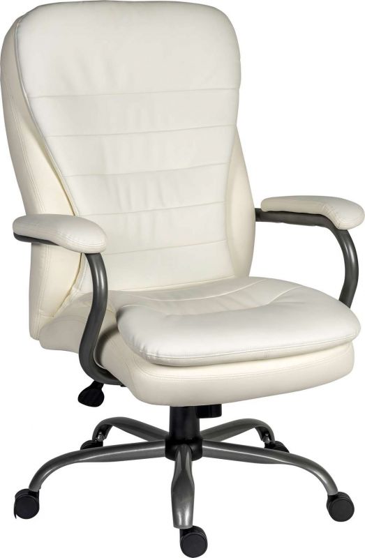 Goliath White Leather Bariatric Office Chair