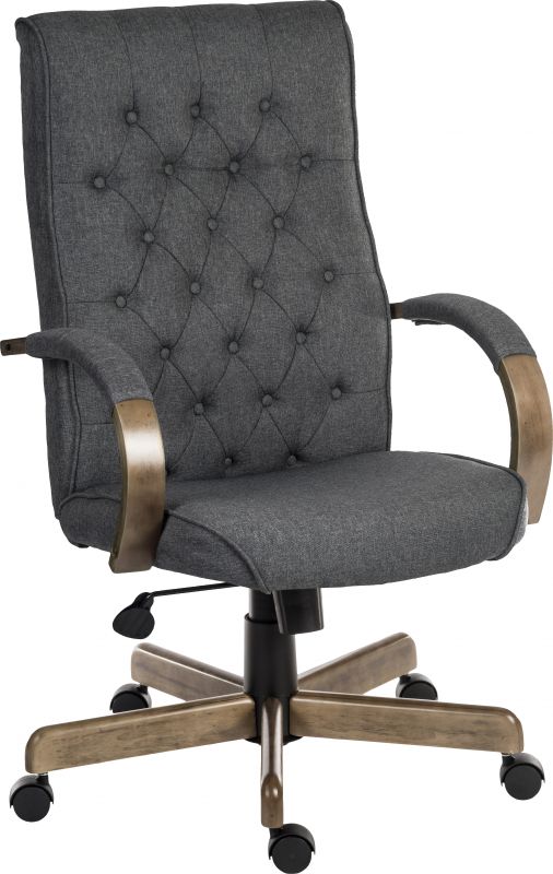 Grey button back managers office chair 