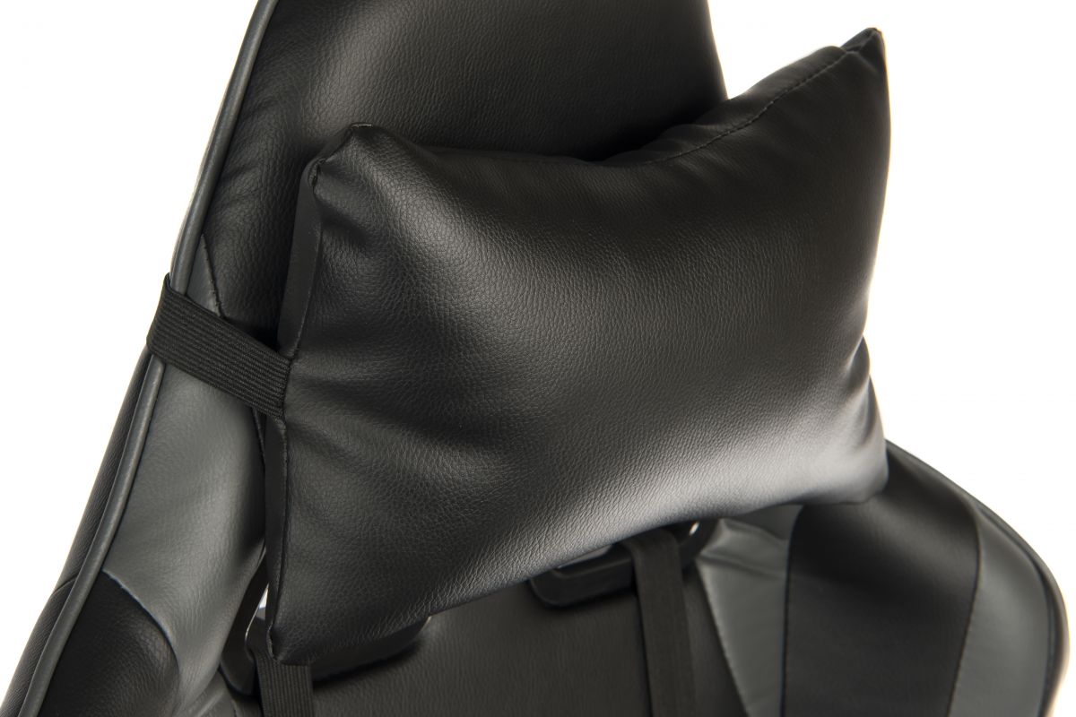 Black PVC/PU Racing Style Office Chair 