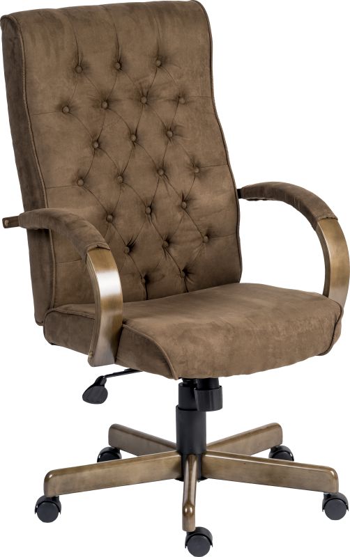 Warwick Suede Effect Executive Armchair – Brown