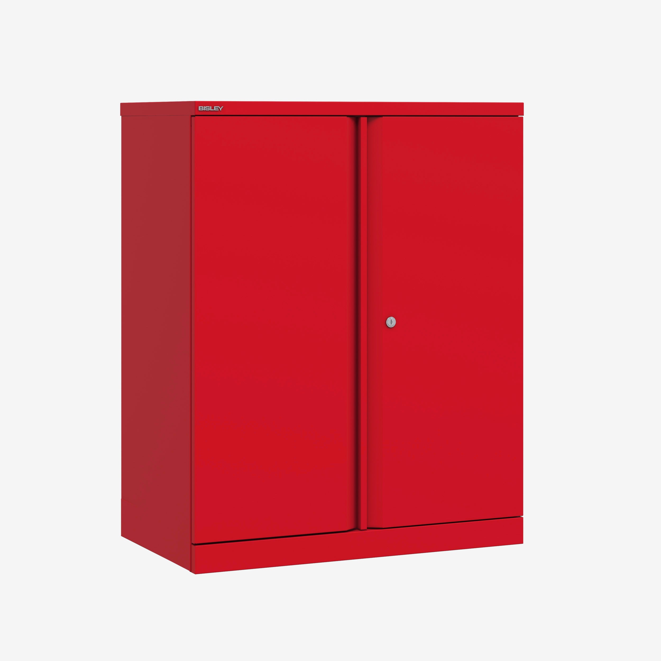 1000mm x 1000mm Bisley Cardinal Red storage cupboard