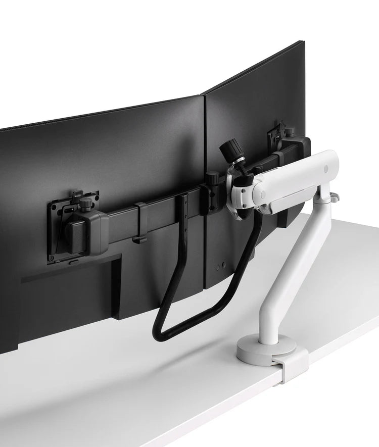 Flo X Dual Monitor Arm Finished In White