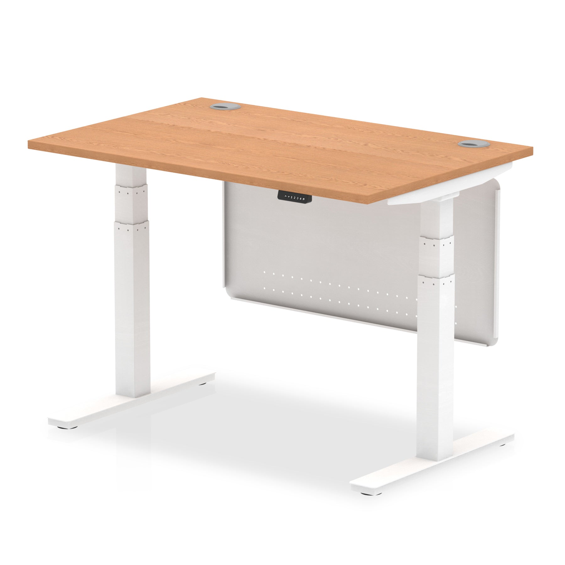 Air Height Adjustable Desk With Cable Ports With Steel Modesty Panel