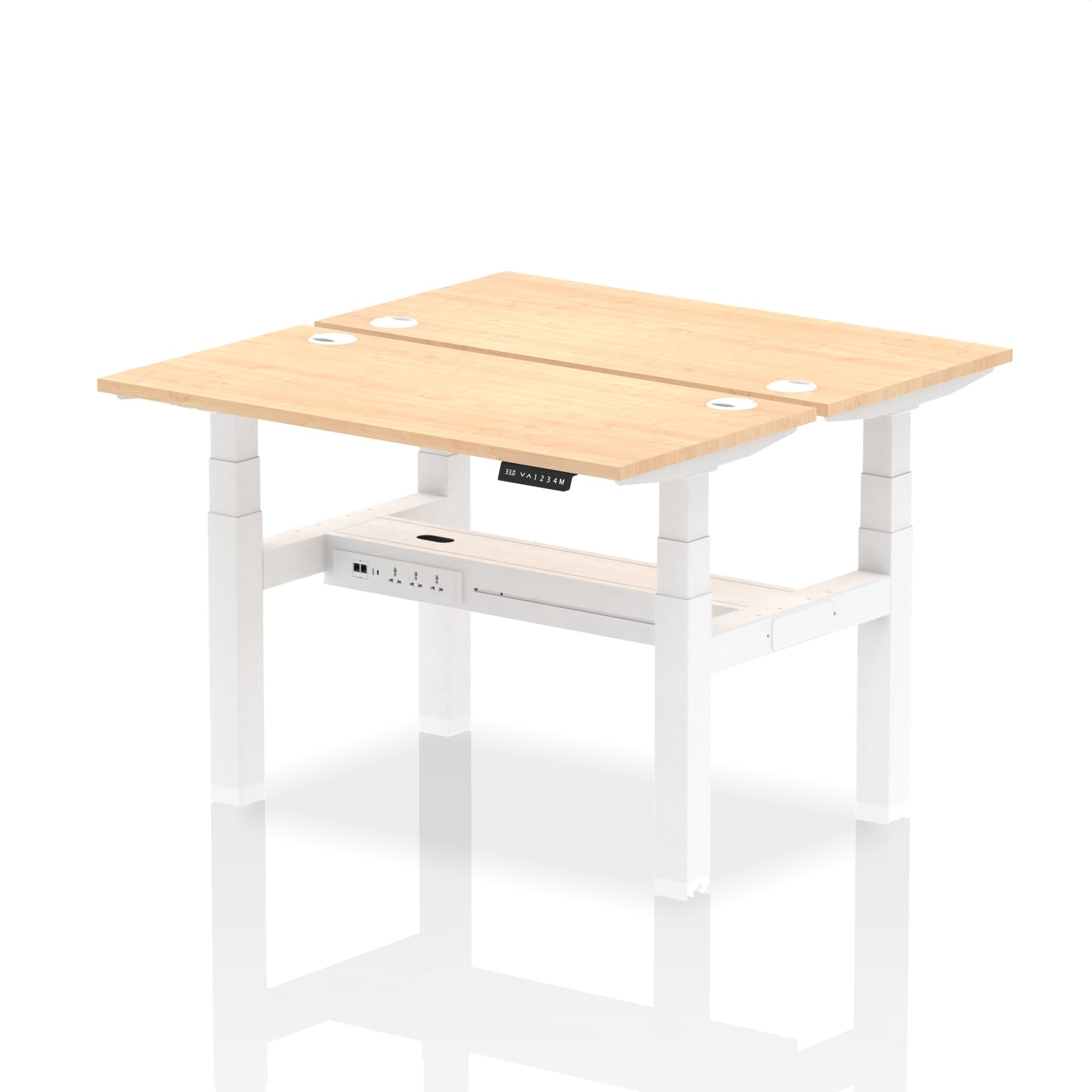 Air Back-to-Back Slimline Height Adjustable Bench Desk - 2 Person