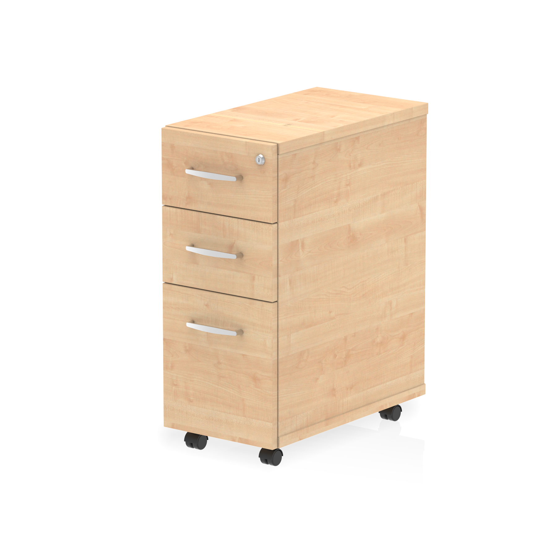 Narrow mobile under desk pedestal