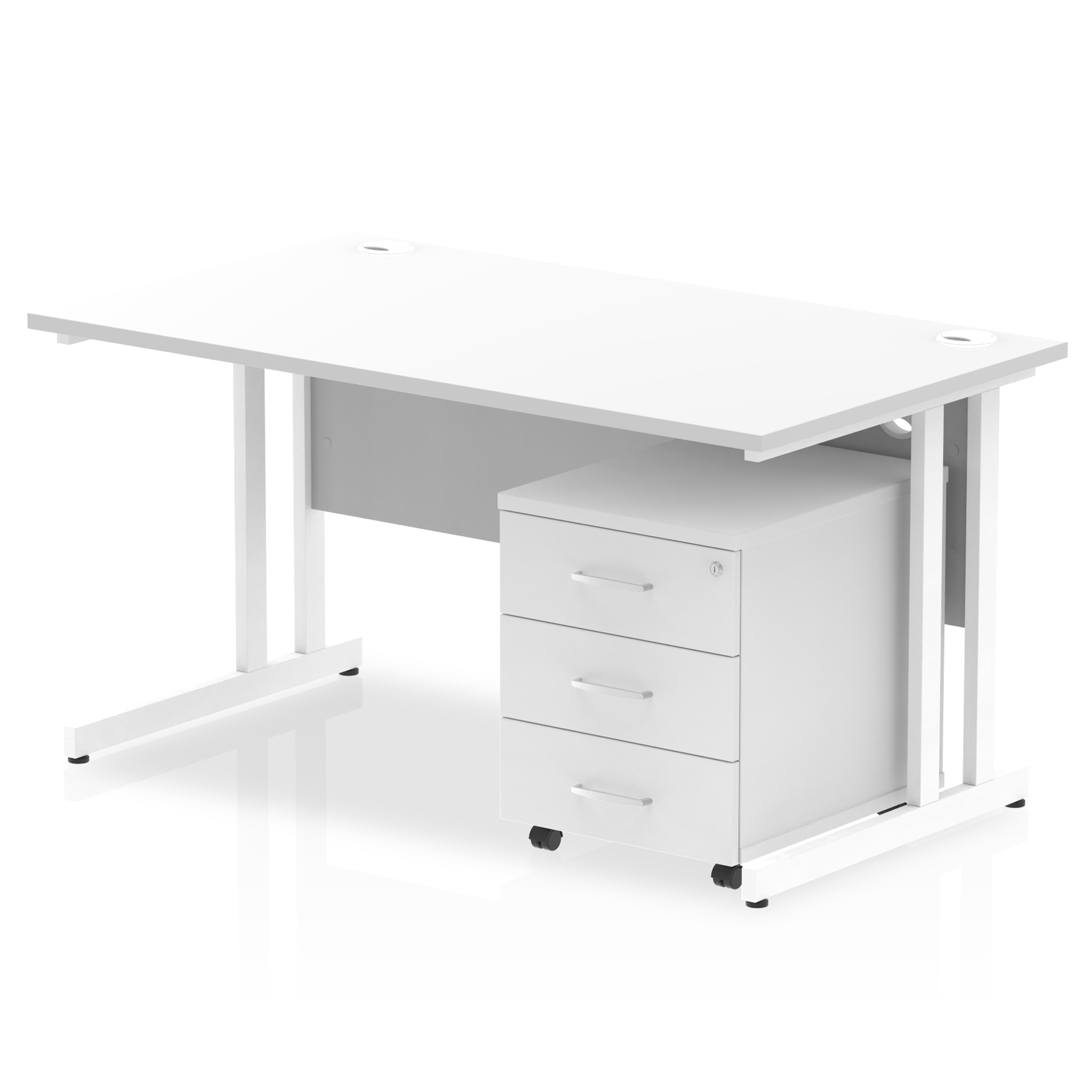 Impulse 1400mm Cantilever Straight Desk With Mobile Pedestal