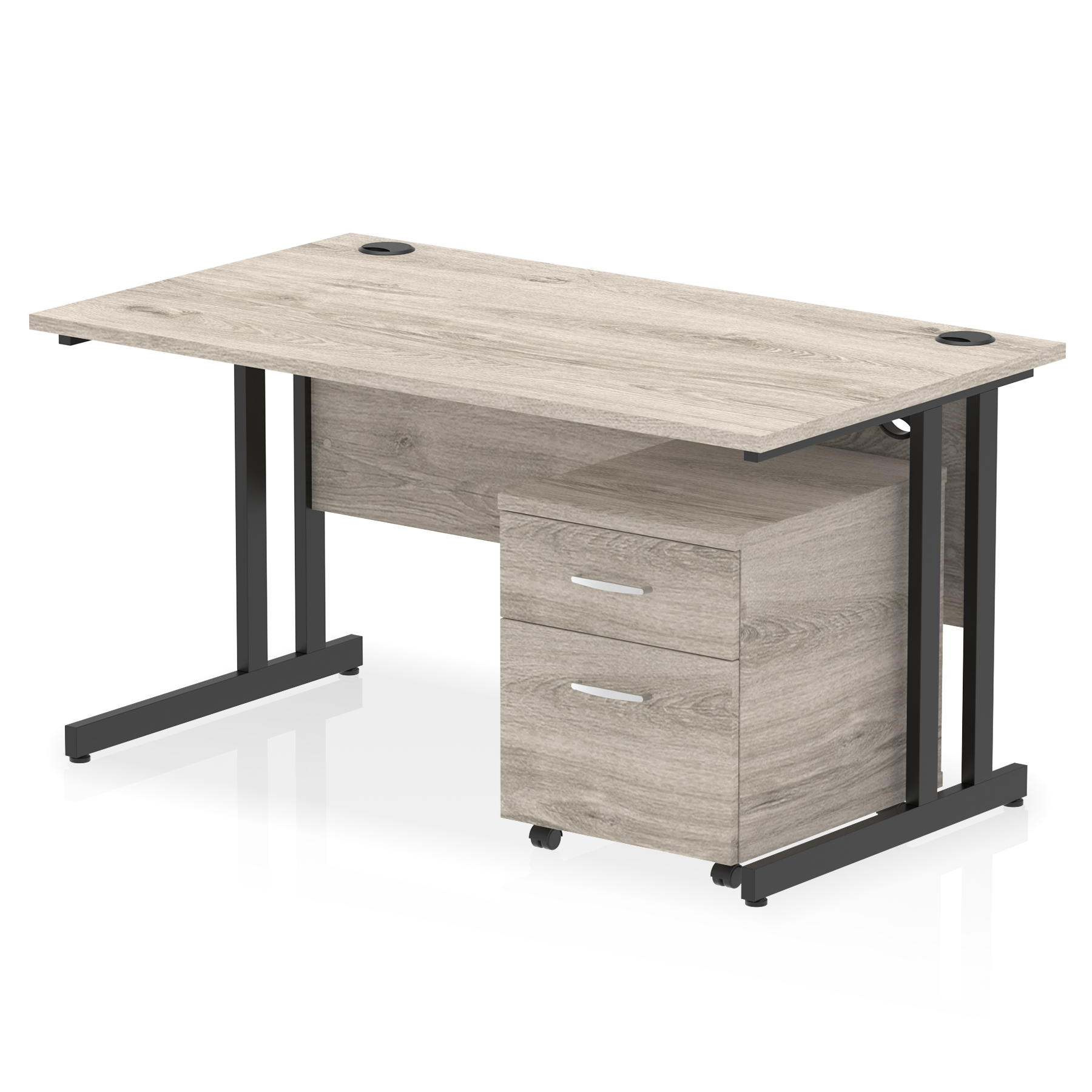 Impulse 1400mm Cantilever Straight Desk With Mobile Pedestal