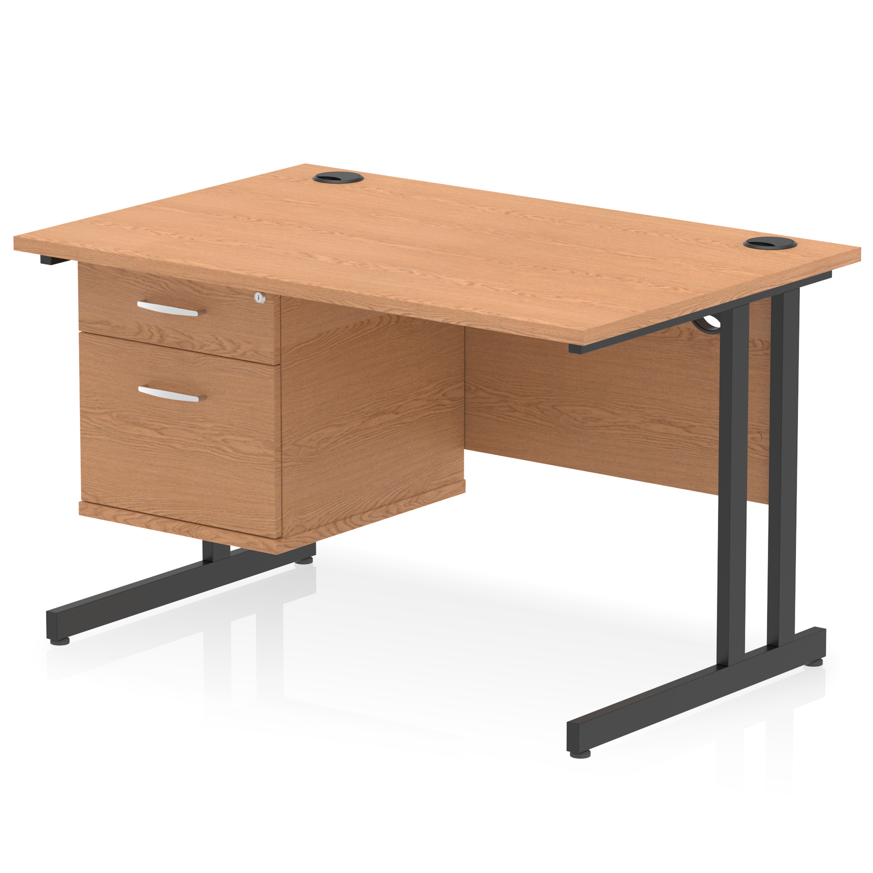 Impulse 1200mm Cantilever Straight Desk With Single Fixed Pedestal