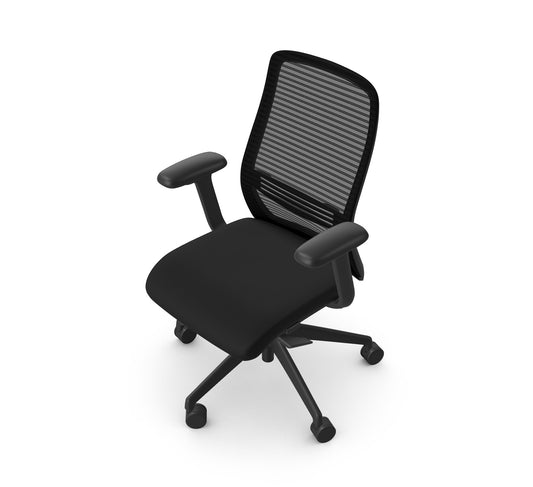 NV Black Mesh Chair office chair with black fabric seat - Niodonline