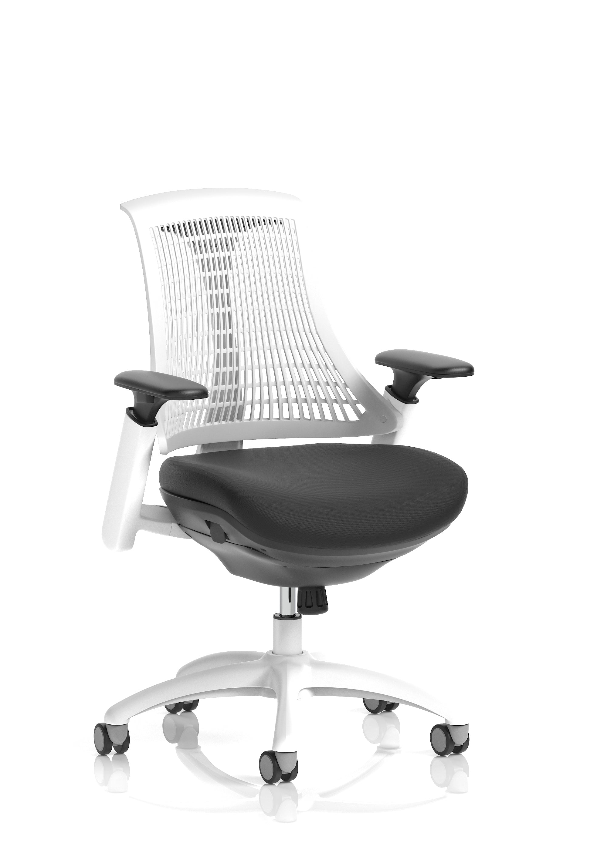 Flex Medium Back White Frame Task Operator Office Chair with Arms