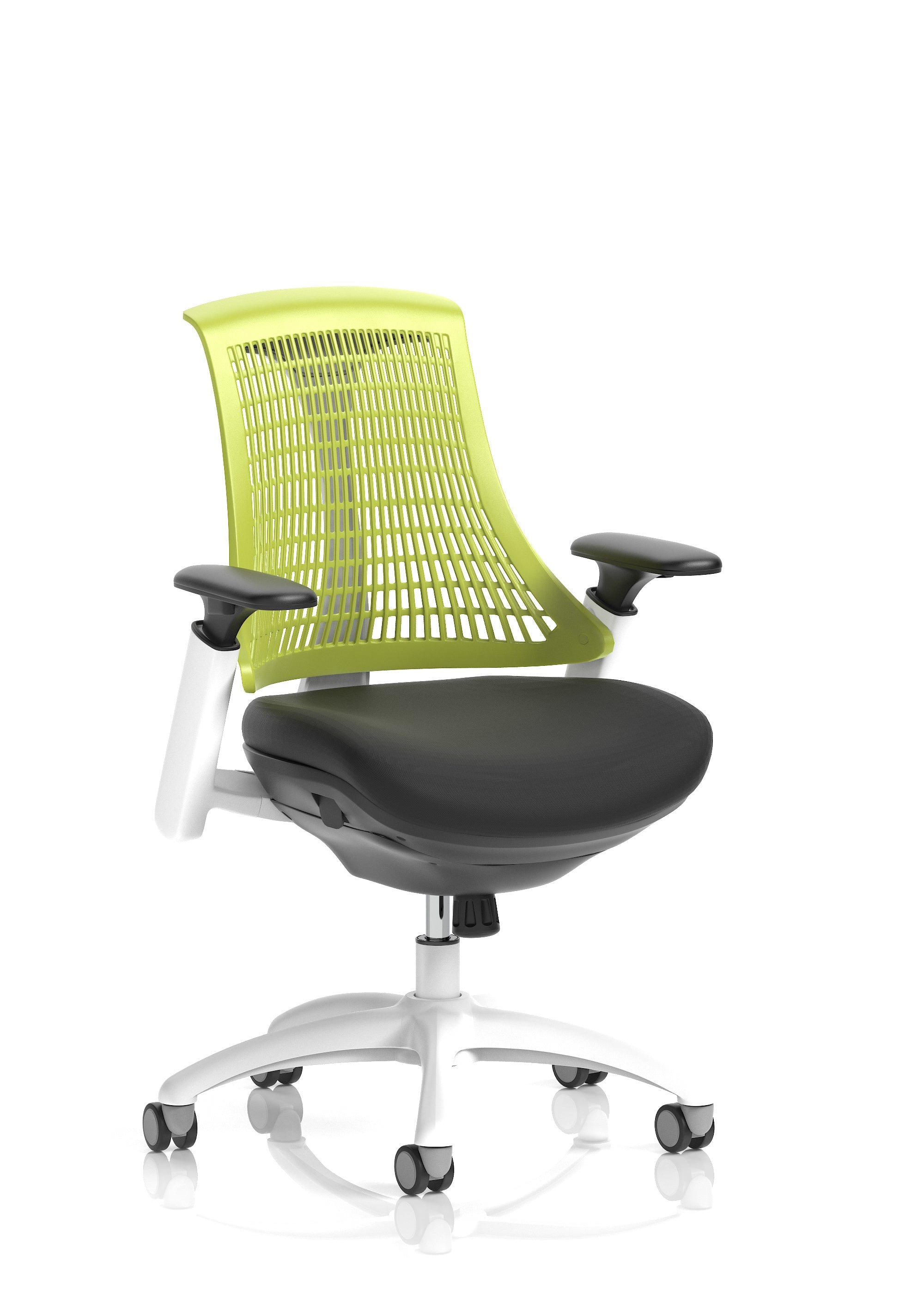 Flex Medium Back White Frame Task Operator Office Chair with Arms
