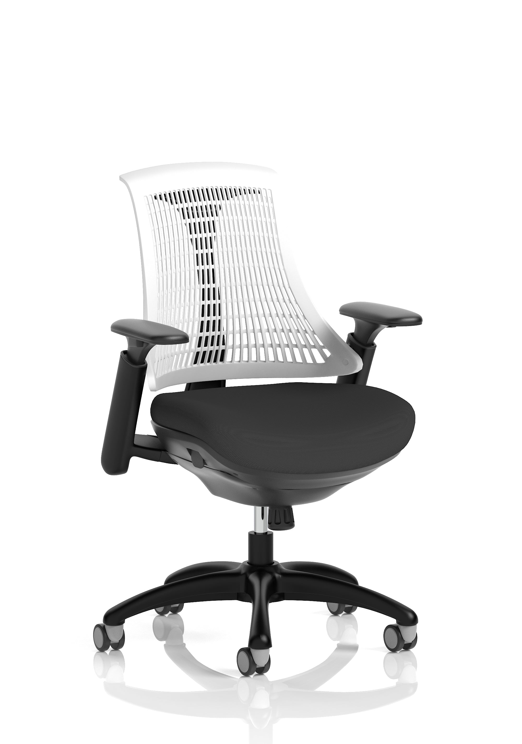 Flex Medium Back Black Frame Task Operator Office Chair with Arms