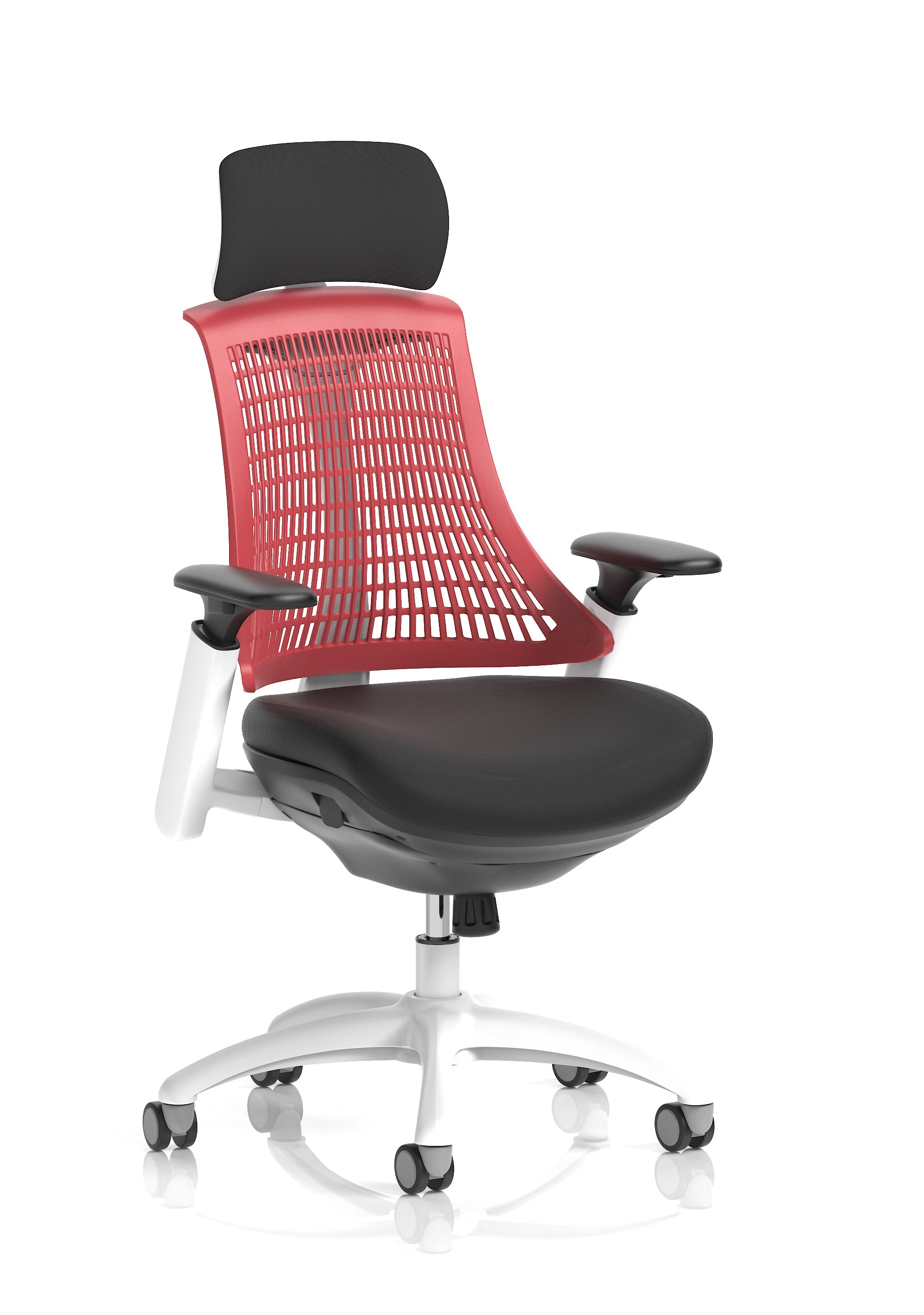 Flex Medium Back White Frame Task Operator Office Chair with Arms