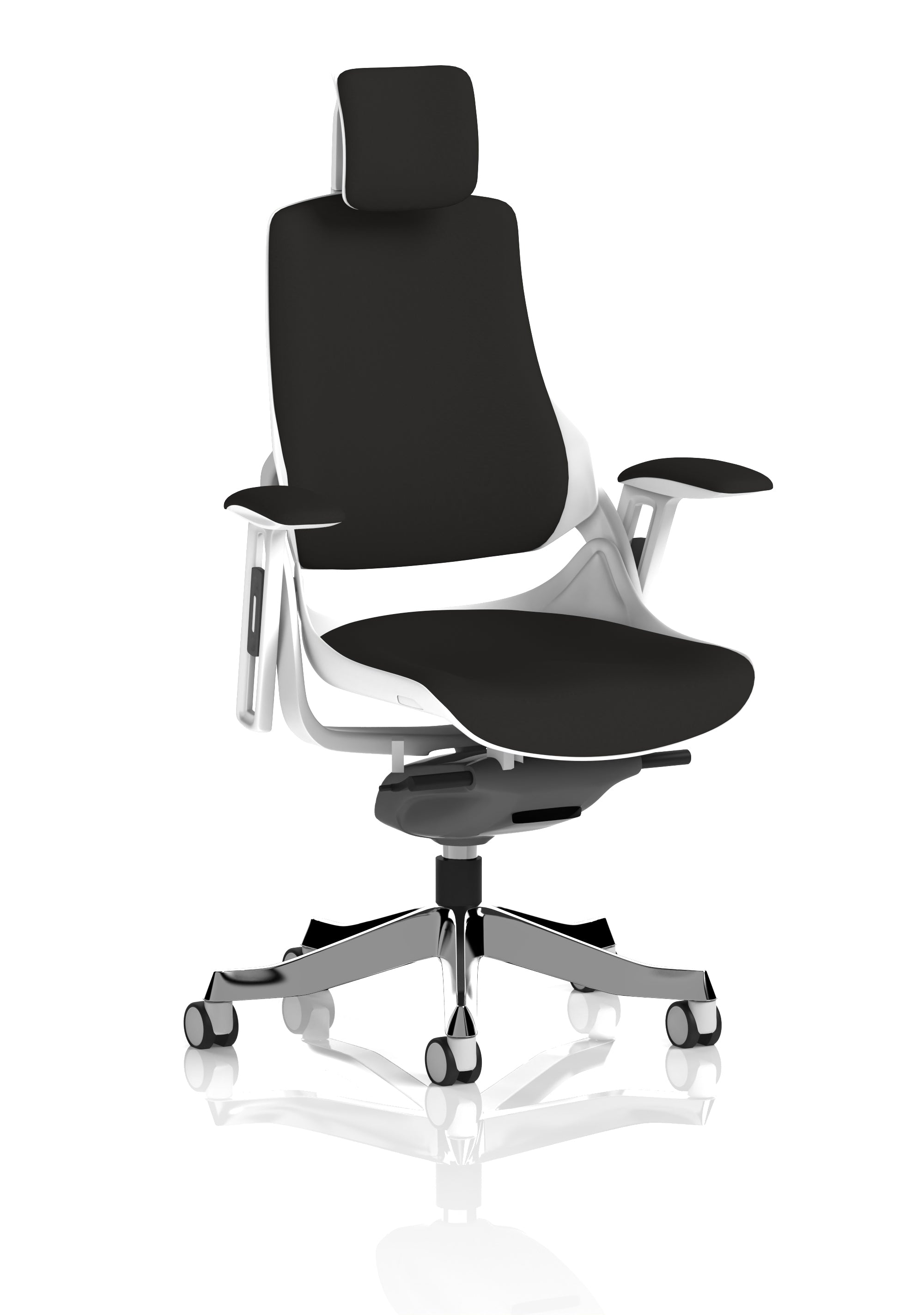 Zure High Back White Shell Executive Office Chair with Arms