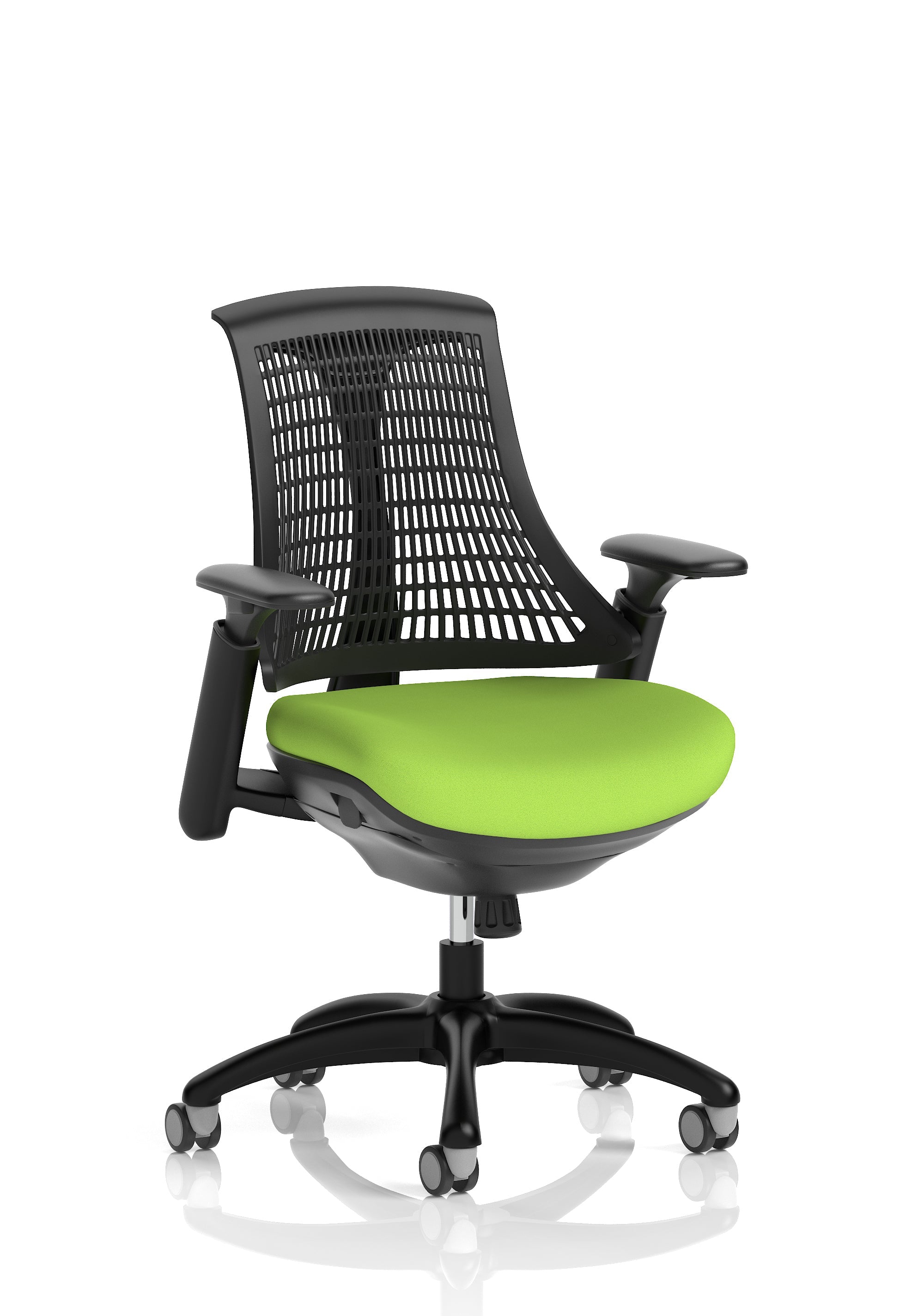 Flex Medium Back Black Frame Task Operator Office Chair with Arms