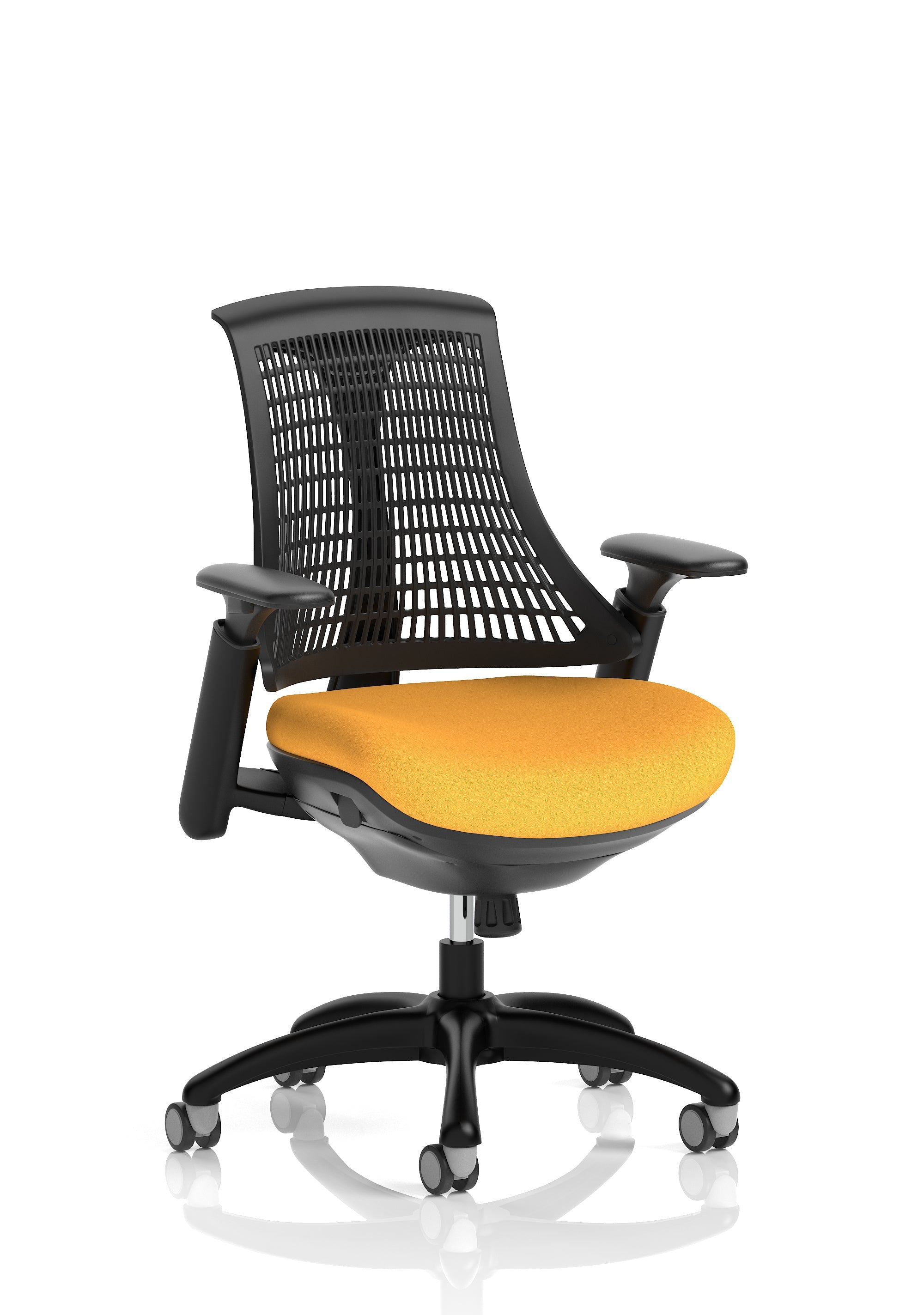 Flex Medium Back Black Frame Task Operator Office Chair with Arms