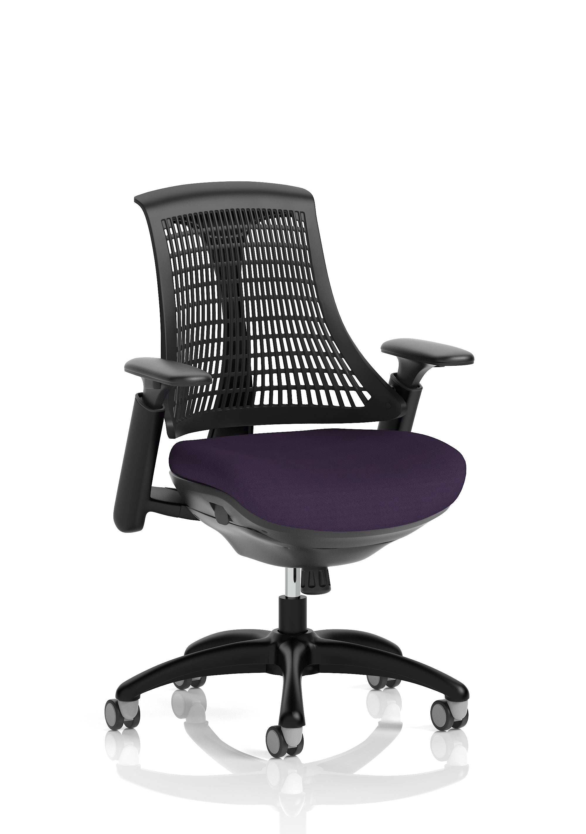 Flex Medium Back Black Frame Task Operator Office Chair with Arms