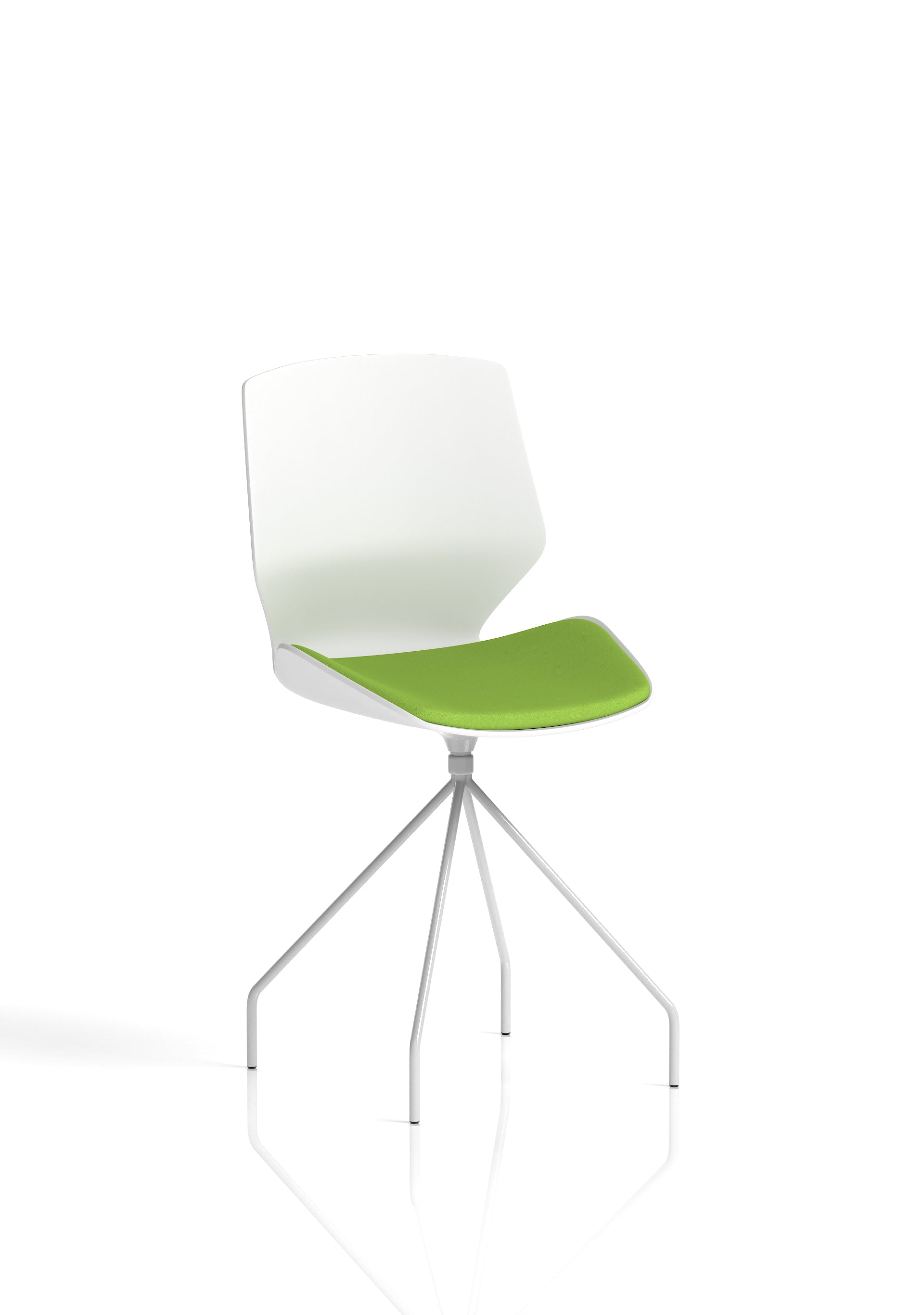 Florence Spindle White Frame Fabric Seat Visitor Chair