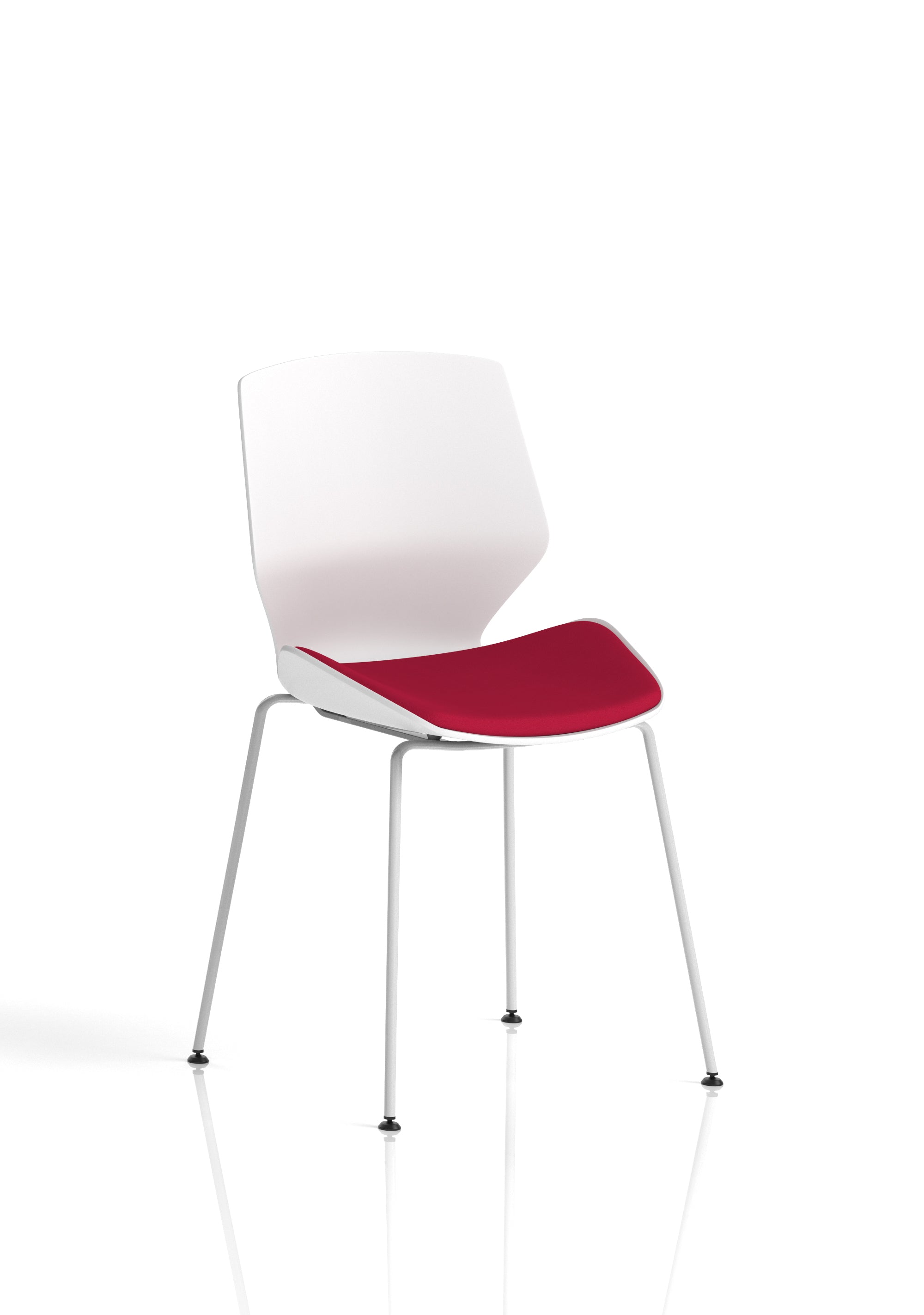 Florence White Frame Fabric Seat Visitor Chair
