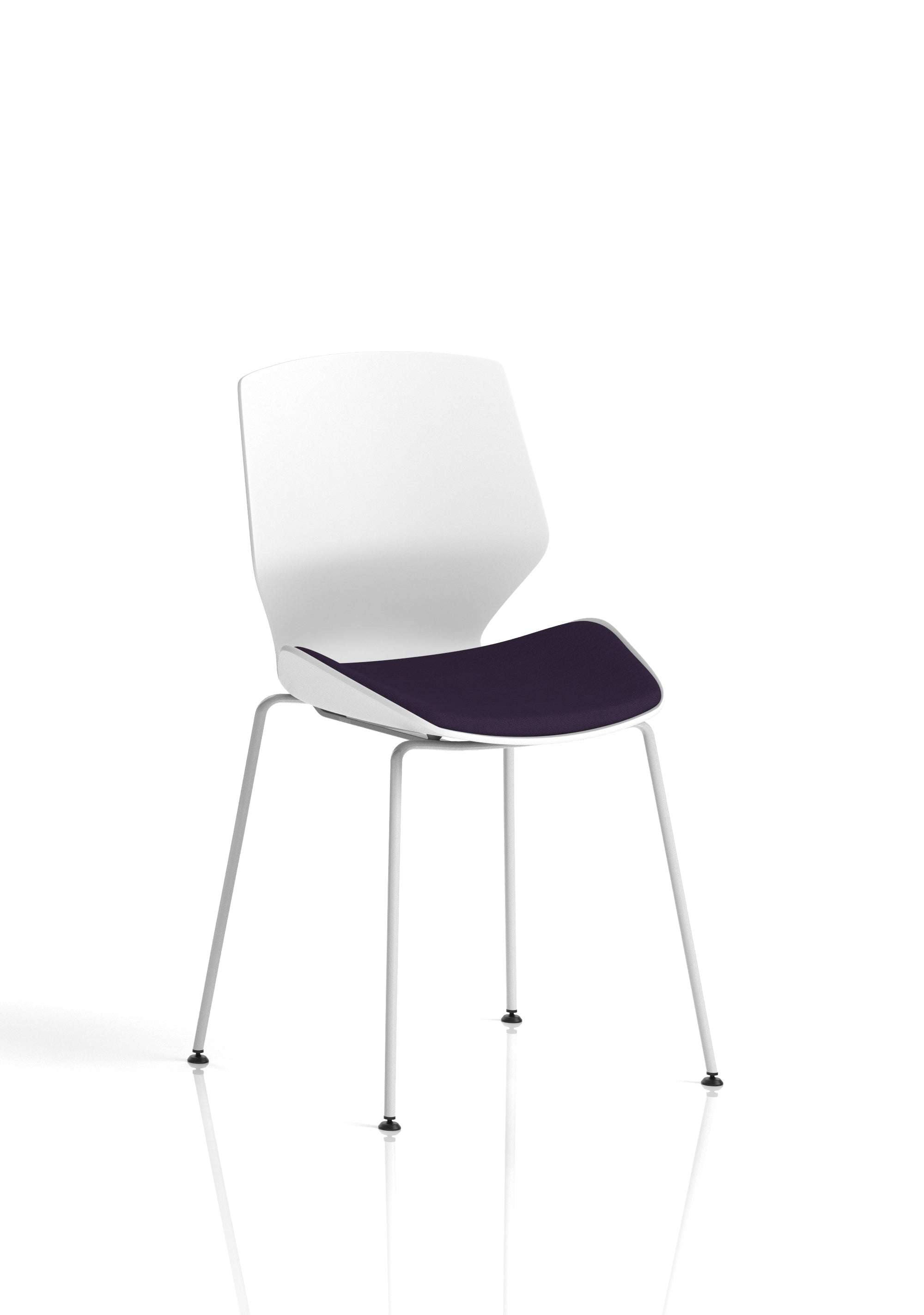 Florence White Frame Fabric Seat Visitor Chair