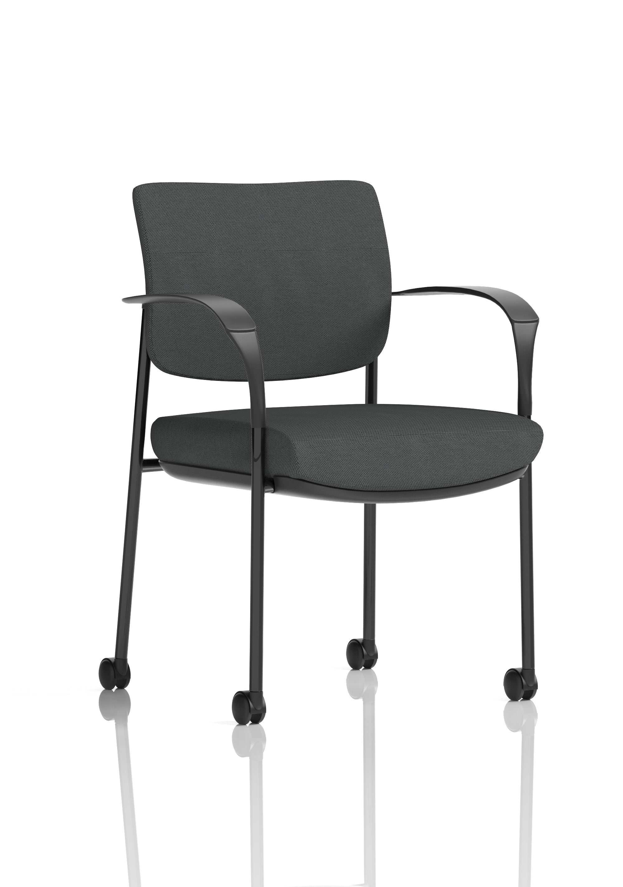 Brunswick Deluxe Medium Back Visitor Office Chair with Arms with Castors In Quest Fabric