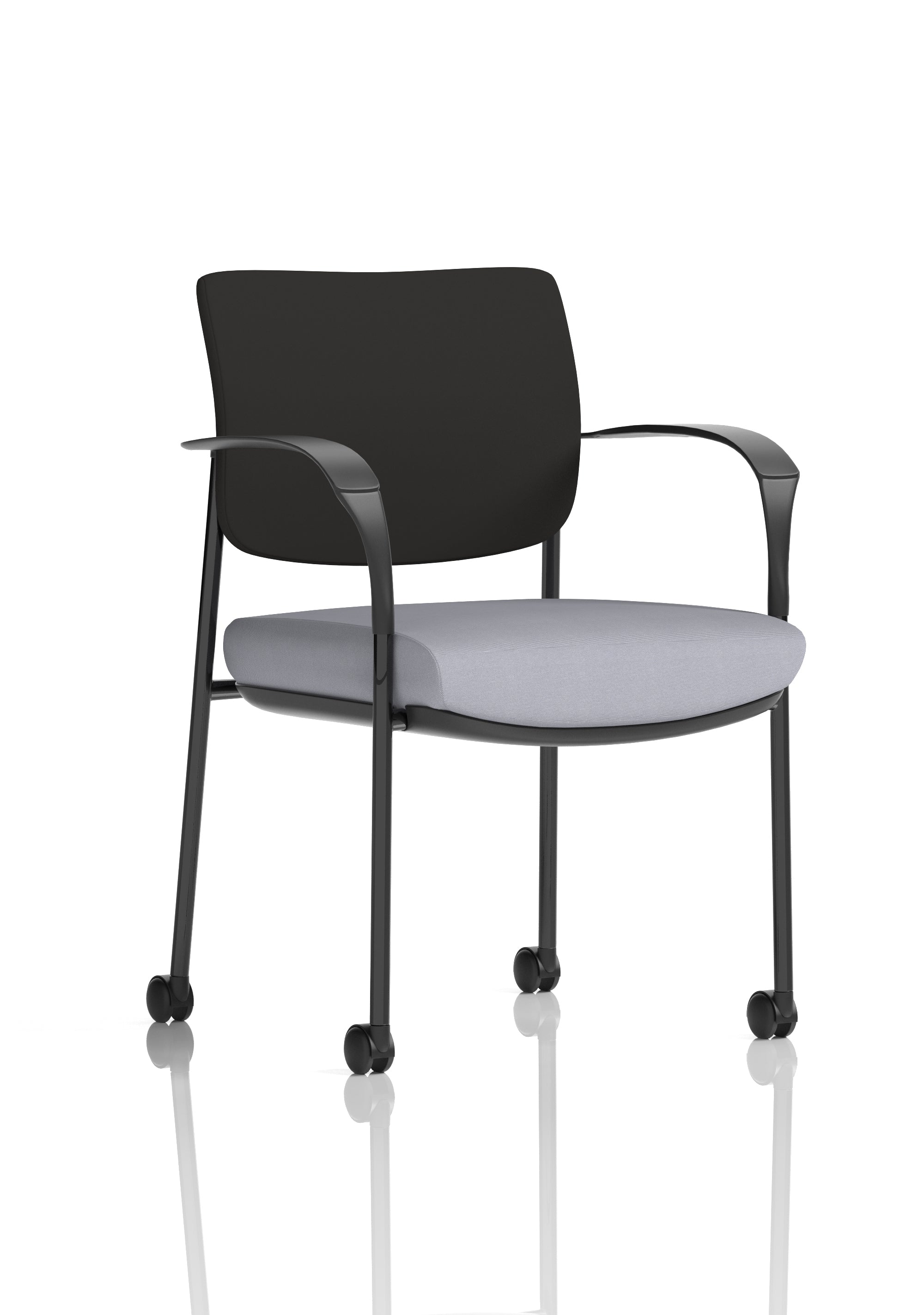 Brunswick Deluxe Medium Back Visitor Office Chair with Arms with Castors In Quest Fabric