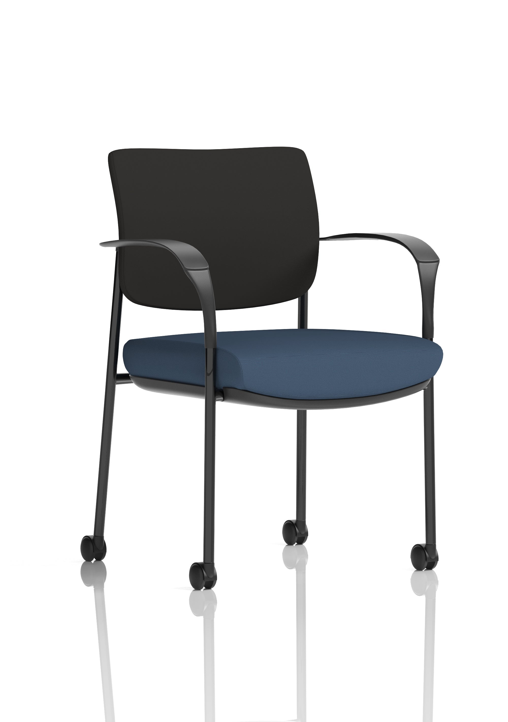 Brunswick Deluxe Medium Back Visitor Office Chair with Arms with Castors In Quest Fabric