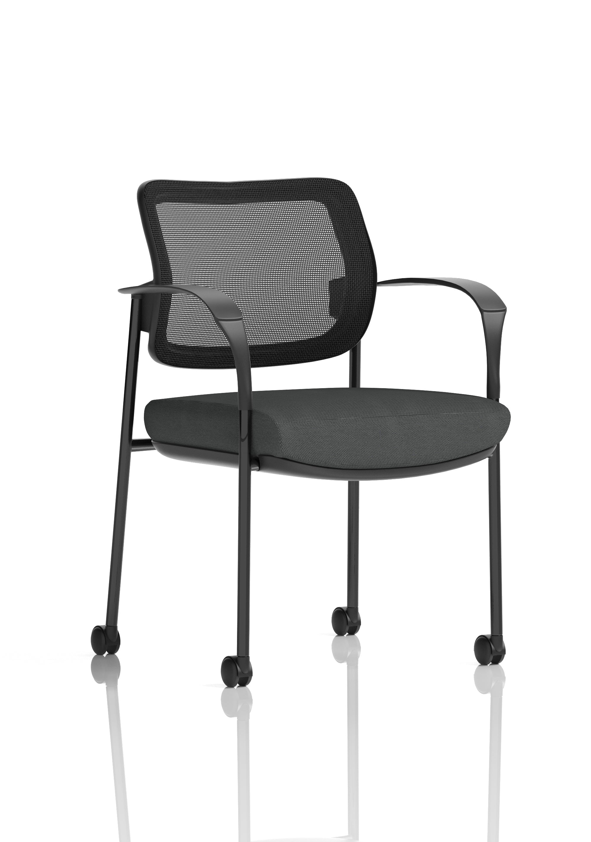 Brunswick Deluxe Medium Back Visitor Office Chair with Arms with Castors In Quest Fabric