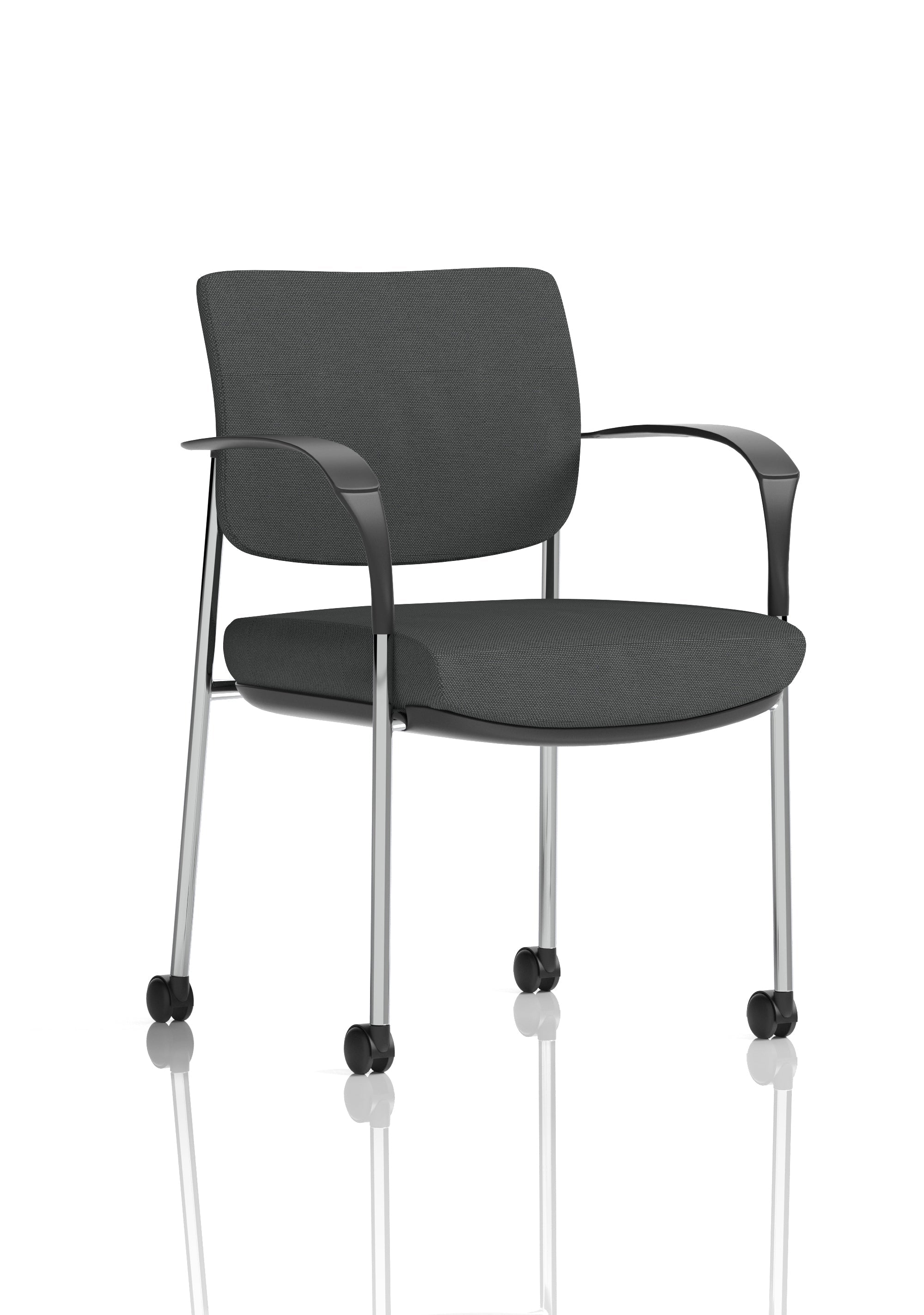 Brunswick Deluxe Medium Back Visitor Office Chair with Arms with Castors In Quest Fabric