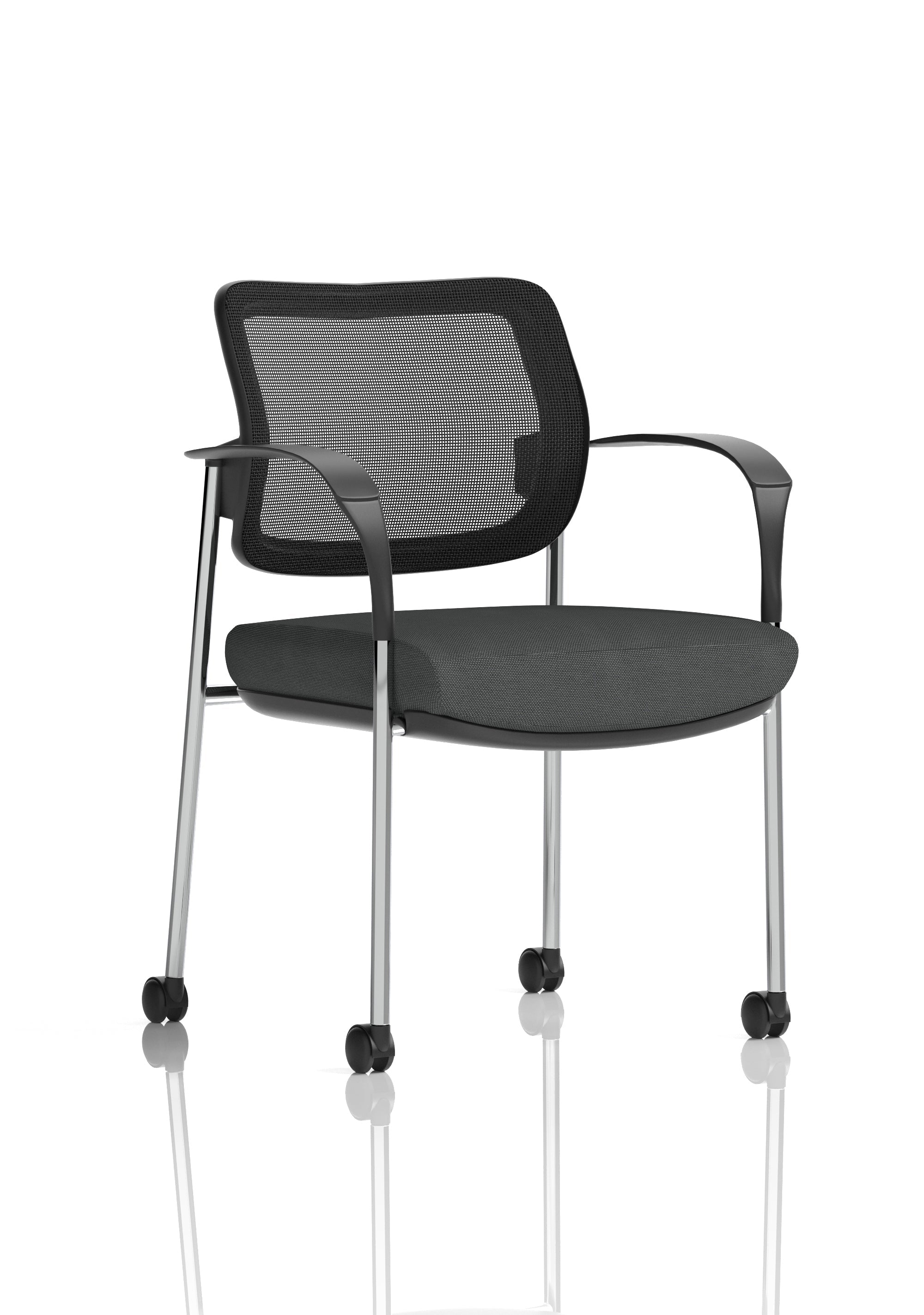 Brunswick Deluxe Medium Back Visitor Office Chair with Arms with Castors In Quest Fabric