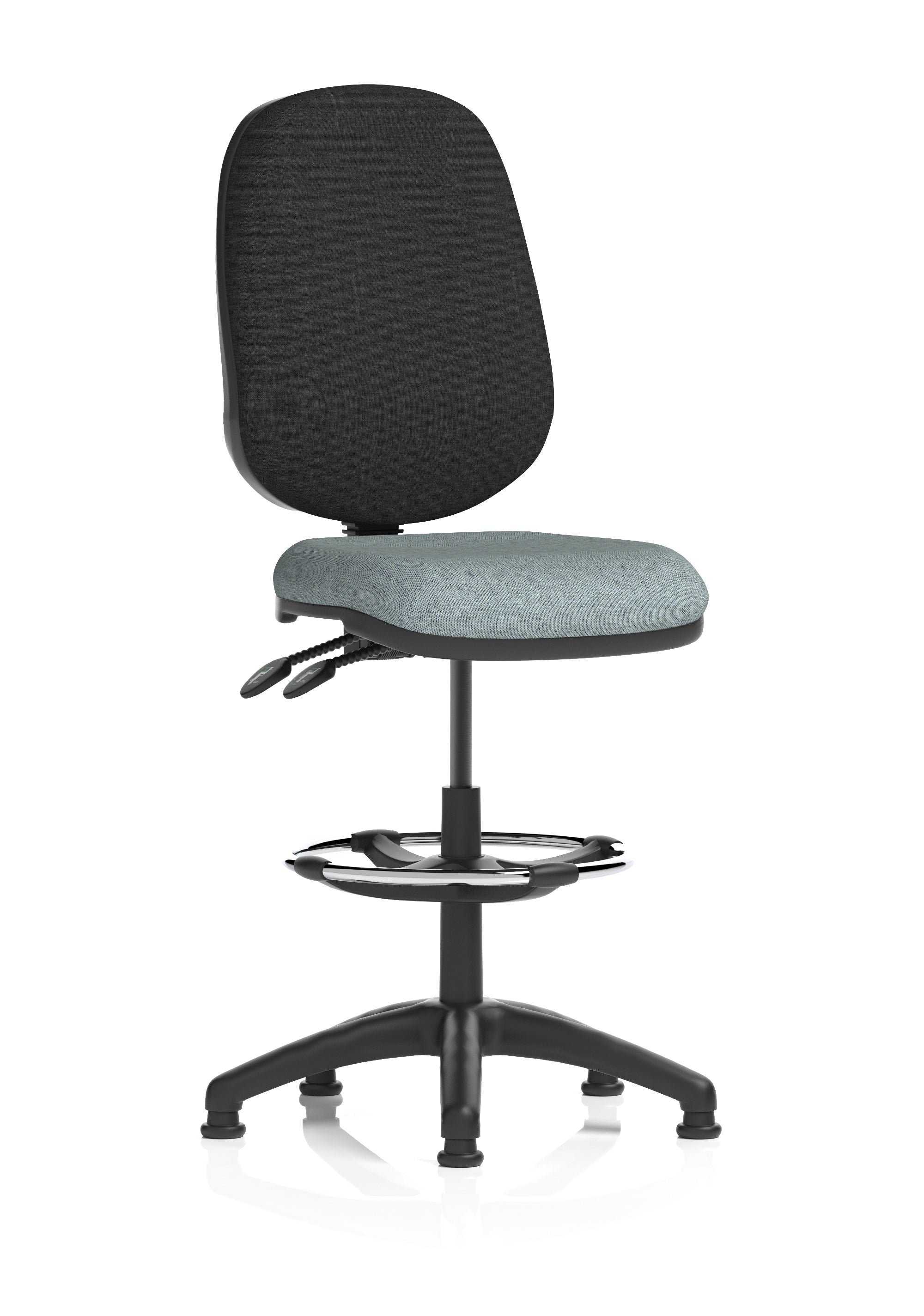 Eclipse Plus II Task Operator Office Chair with Hi Rise Draughtsman Kit In Quest And Rivet Fabric