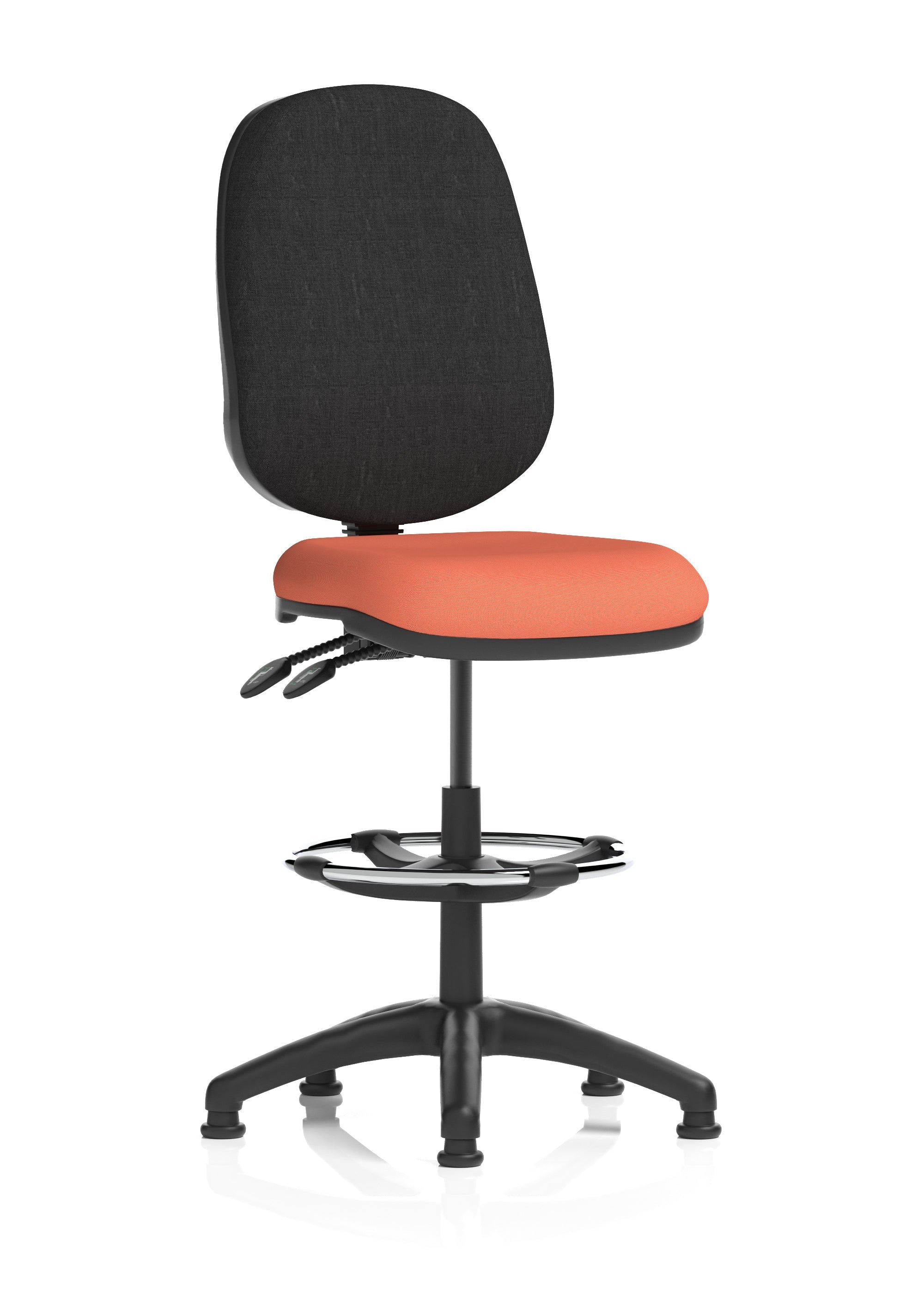 Eclipse Plus II Task Operator Office Chair with Hi Rise Draughtsman Kit In Quest And Rivet Fabric