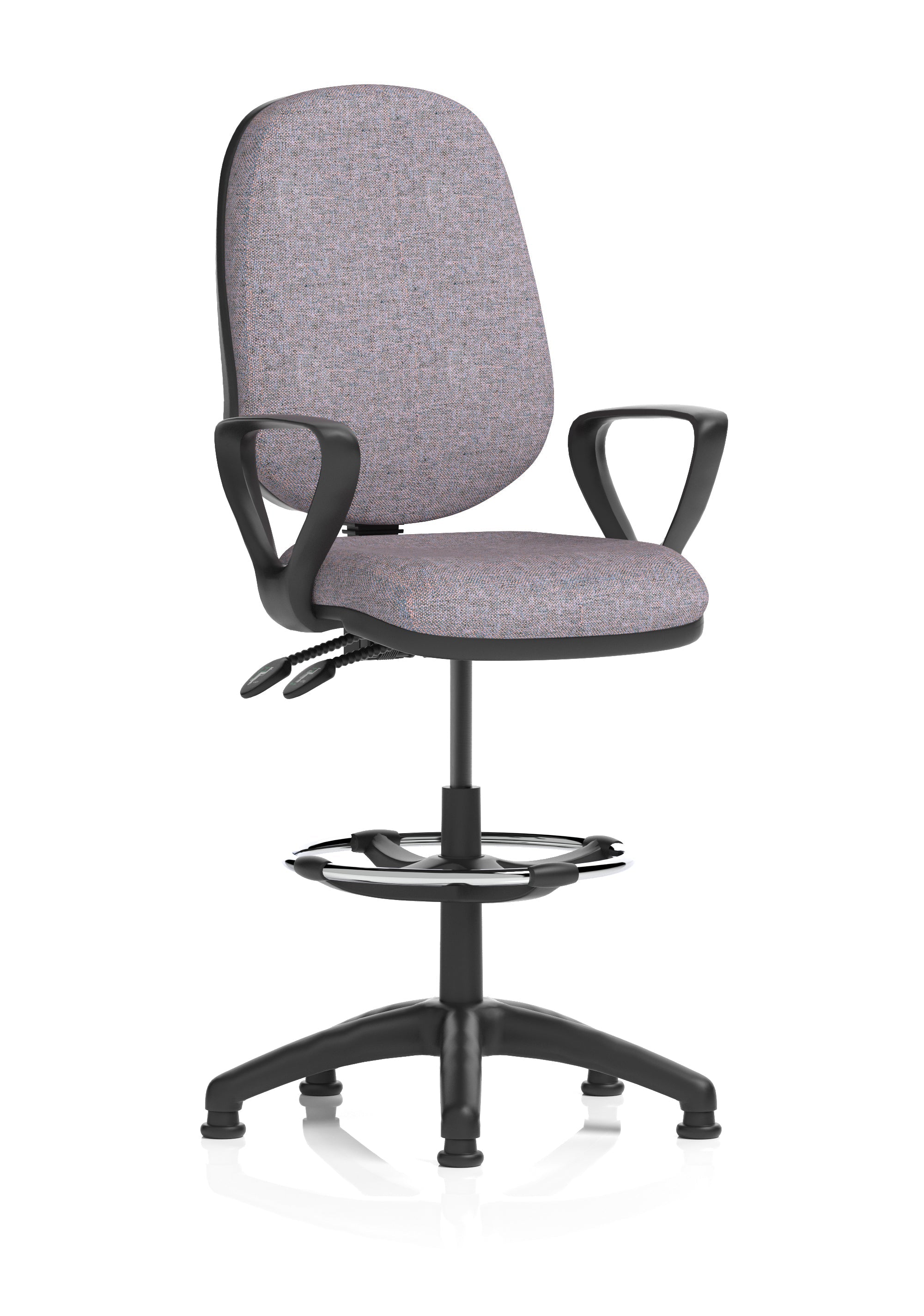 Eclipse Plus II Task Operator Office Chair with Hi Rise Draughtsman Kit In Quest And Rivet Fabric