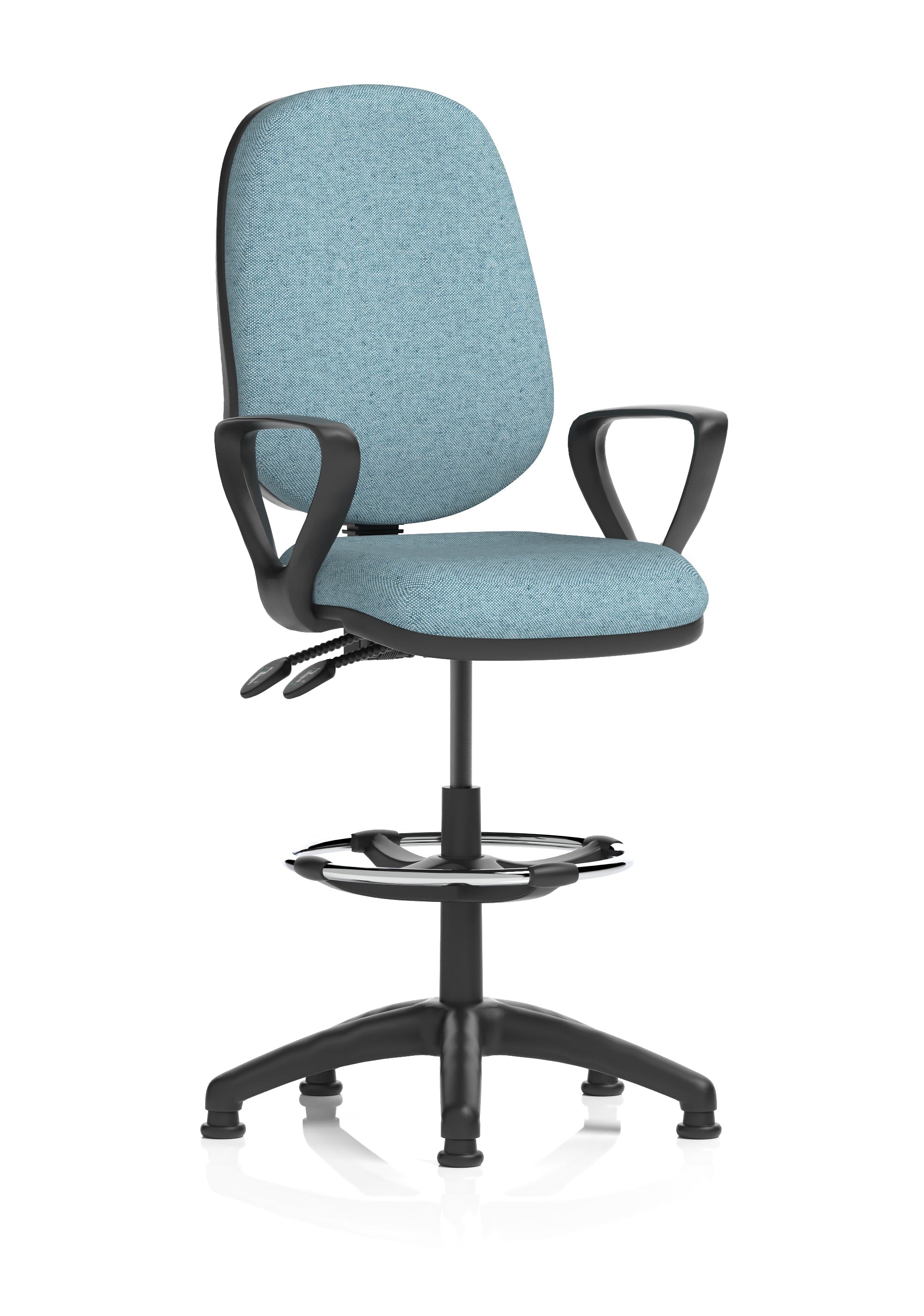Eclipse Plus II Task Operator Office Chair with Hi Rise Draughtsman Kit In Quest And Rivet Fabric