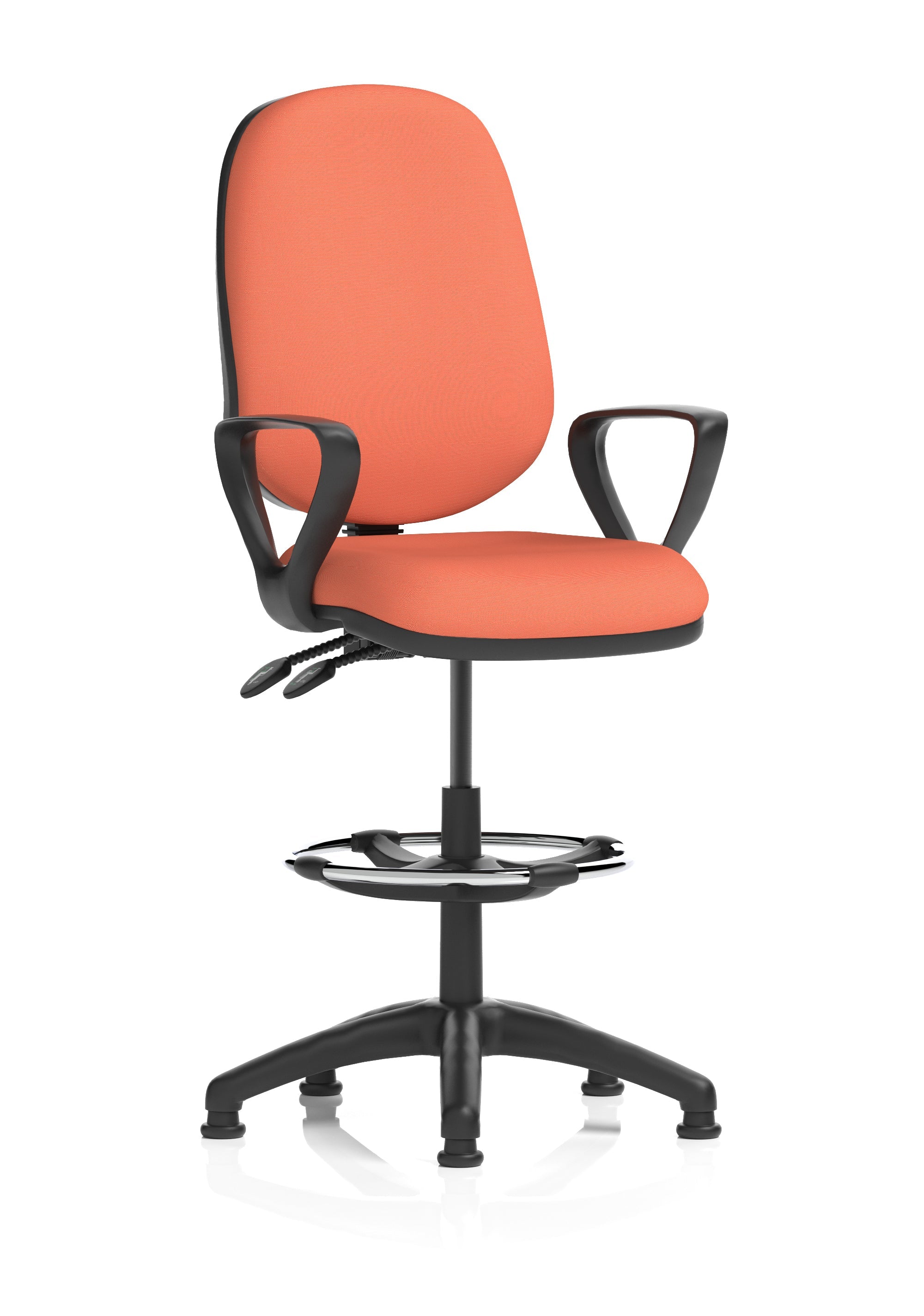 Eclipse Plus II Task Operator Office Chair with Hi Rise Draughtsman Kit In Quest And Rivet Fabric