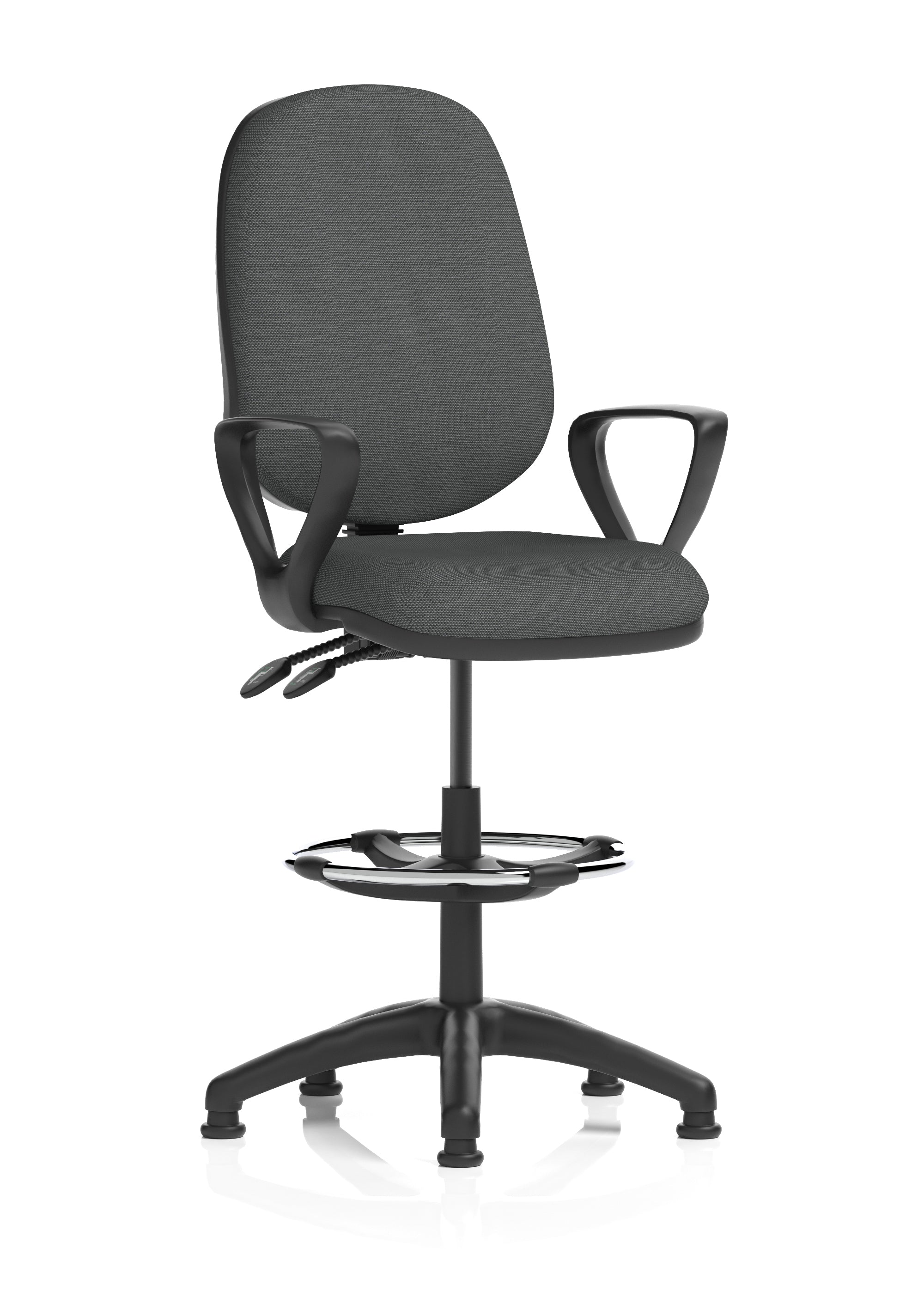 Eclipse Plus II Task Operator Office Chair with Hi Rise Draughtsman Kit In Quest And Rivet Fabric